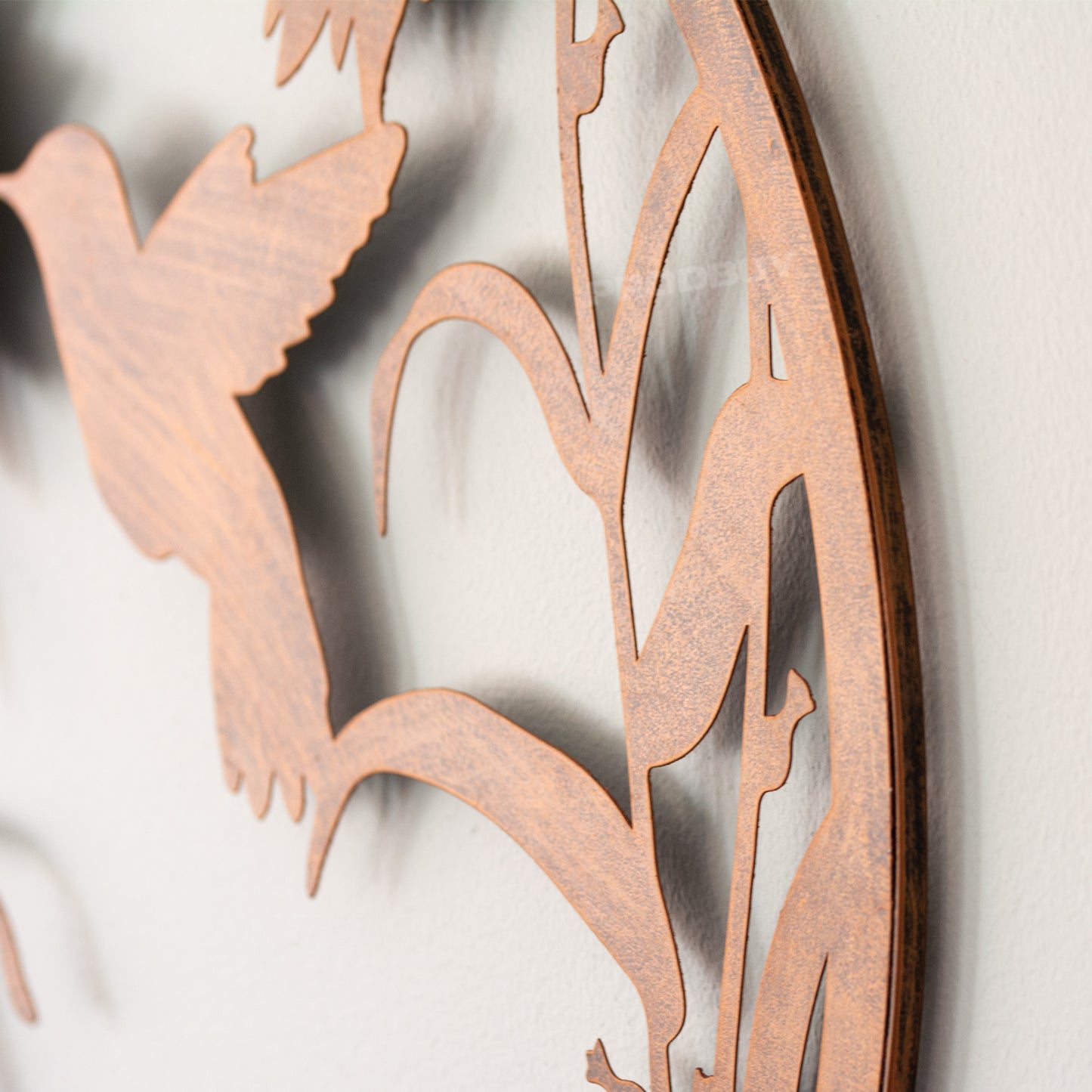 Hummingbird Flowers 50cm Metal Wall Art