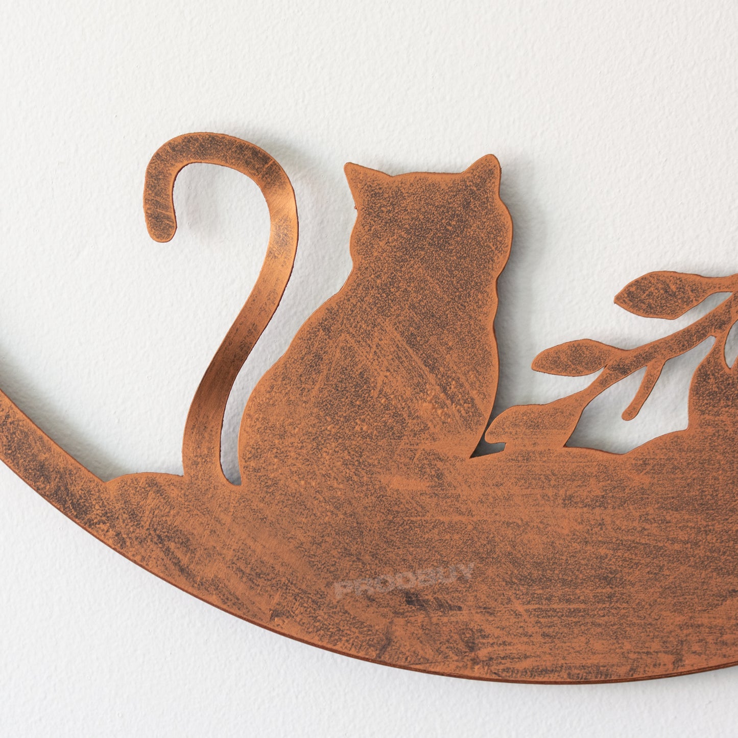 Cat & Bird 50cm Metal Wall Art