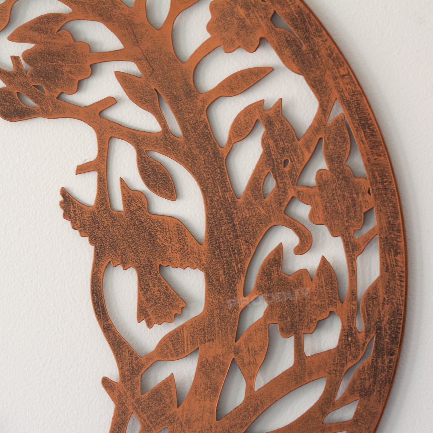 Cat & Bird 50cm Metal Wall Art