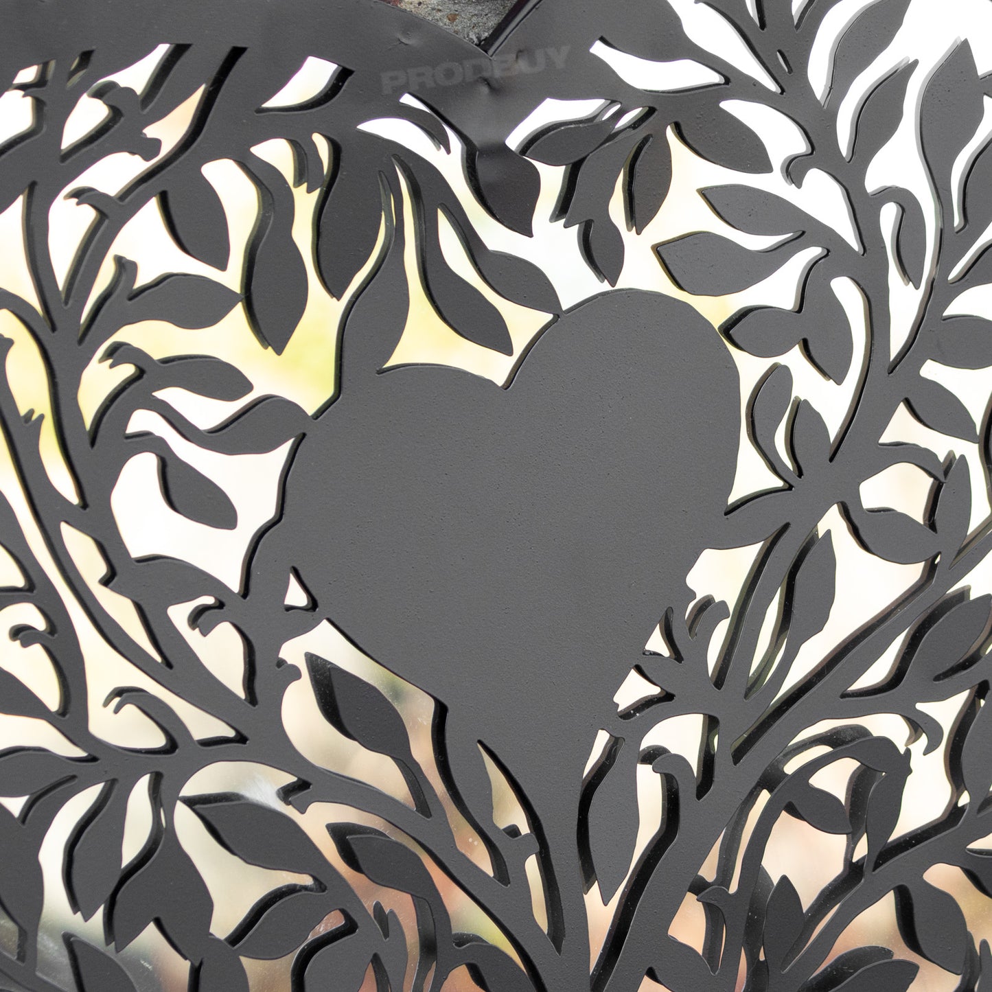 Heart Shaped Black Silhouette Garden Mirror 51cm