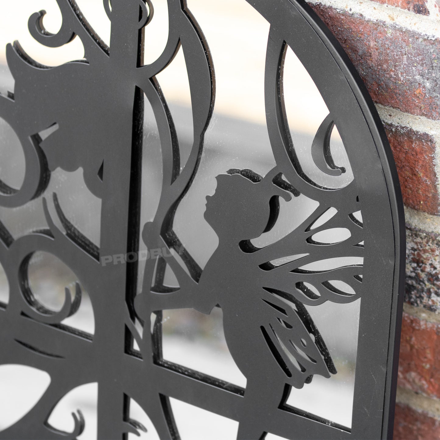 Black Fairy Silhouette Garden Mirror 60cm Large Window Arch