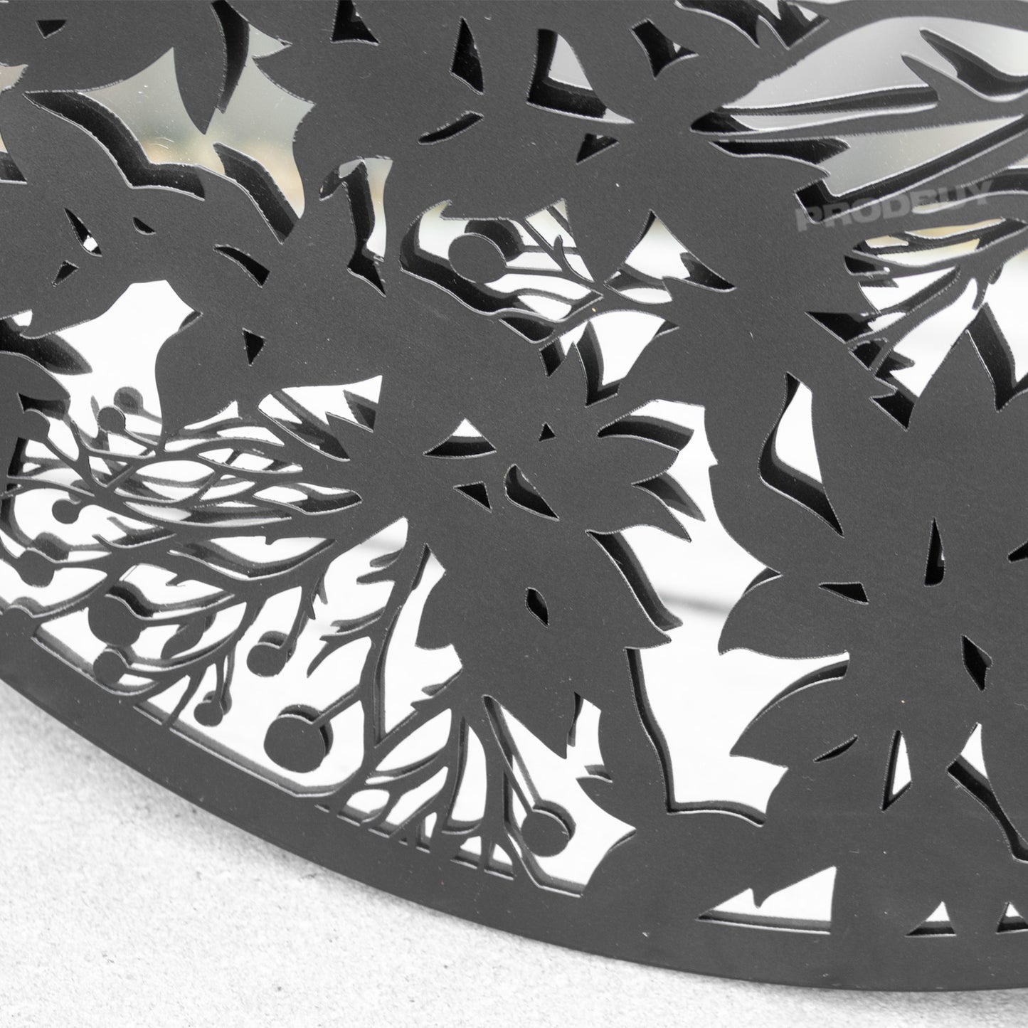 Butterflies Black Silhouette Garden Mirror 70cm Large Round