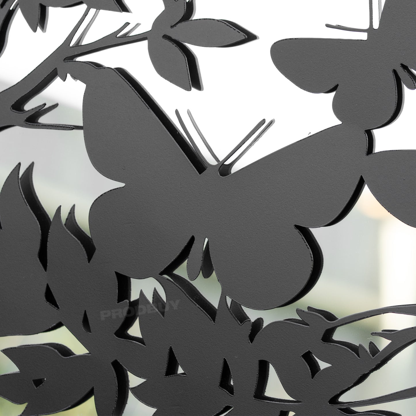 Butterflies Black Silhouette Garden Mirror 70cm Large Round