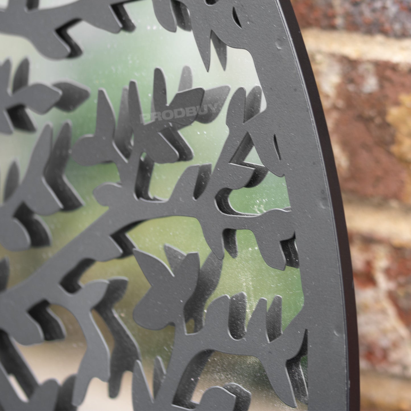 Tree of Life Black Silhouette Garden Mirror 70cm Large Round