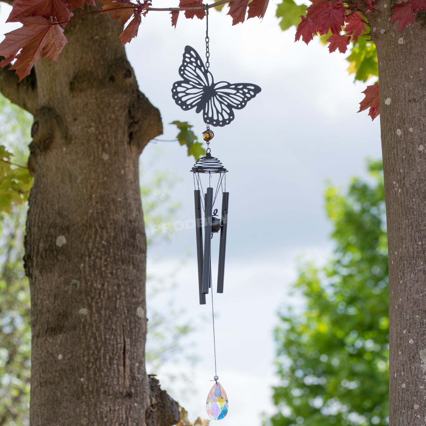 Black Silhouette Metal Wind Chimes Unique Outdoor Garden
