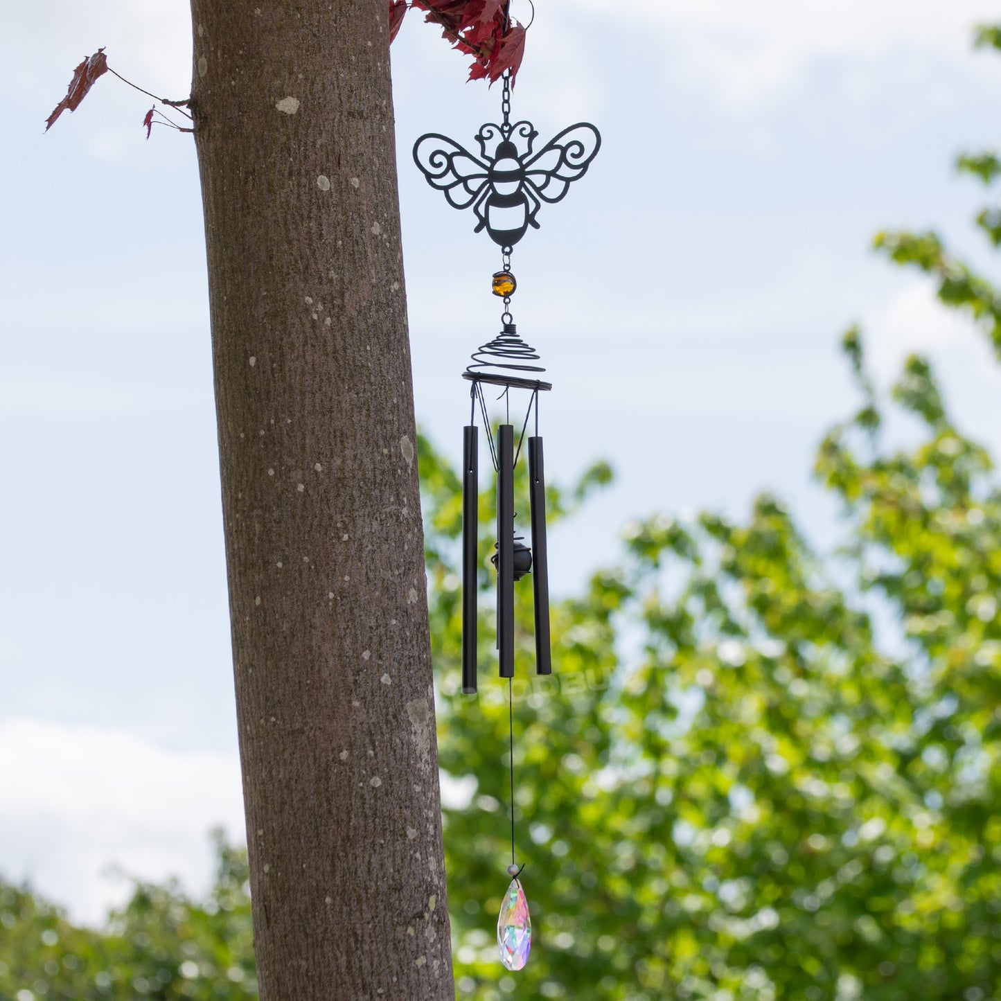 Black Silhouette Metal Wind Chimes Unique Outdoor Garden