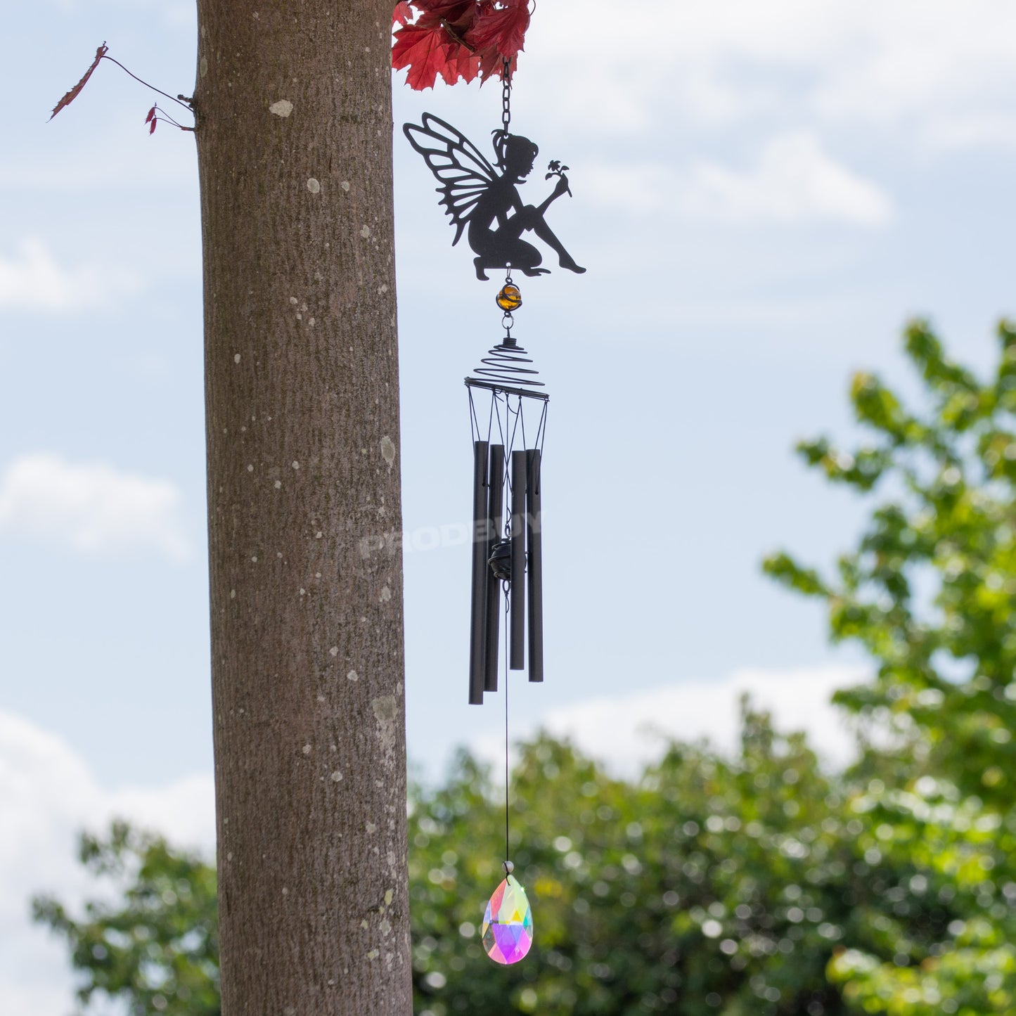 Black Silhouette Metal Wind Chimes Unique Outdoor Garden