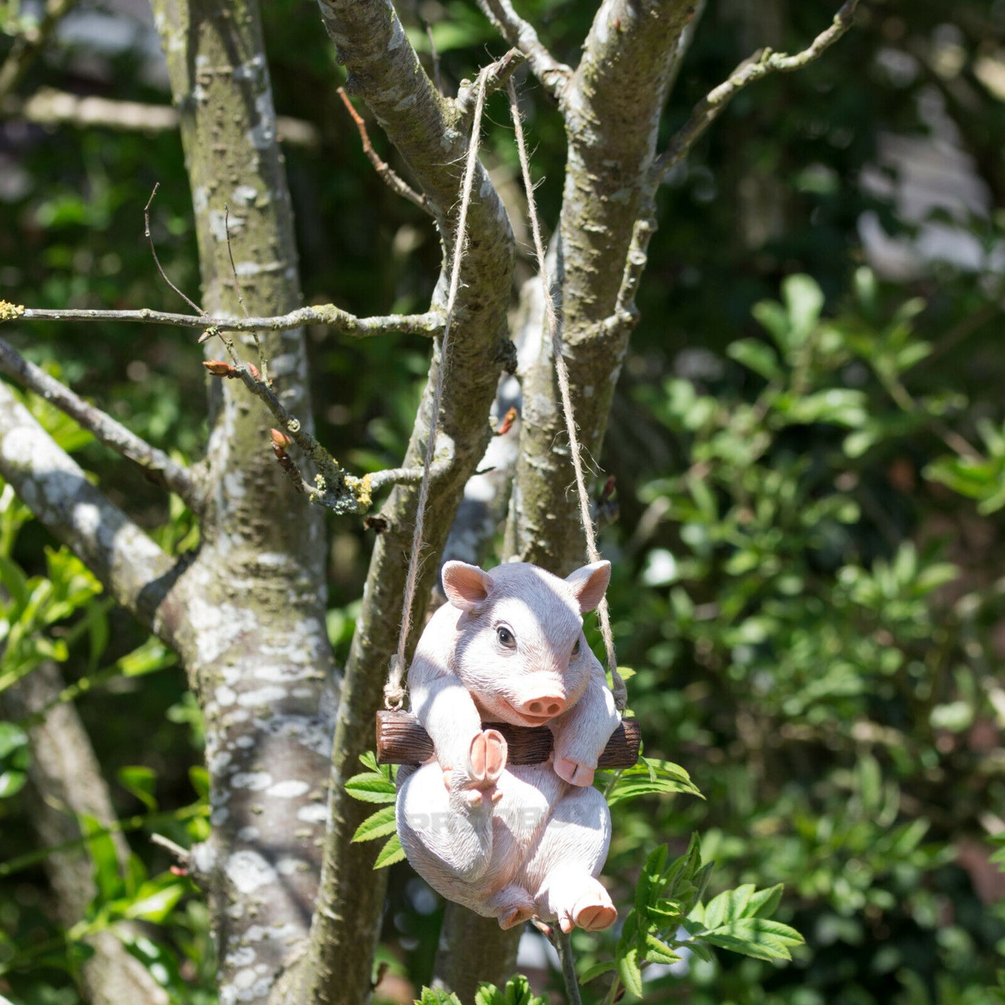 Hanging Pig Ornament Garden Decoration Wall Outdoor Sculpture Figurine Statue