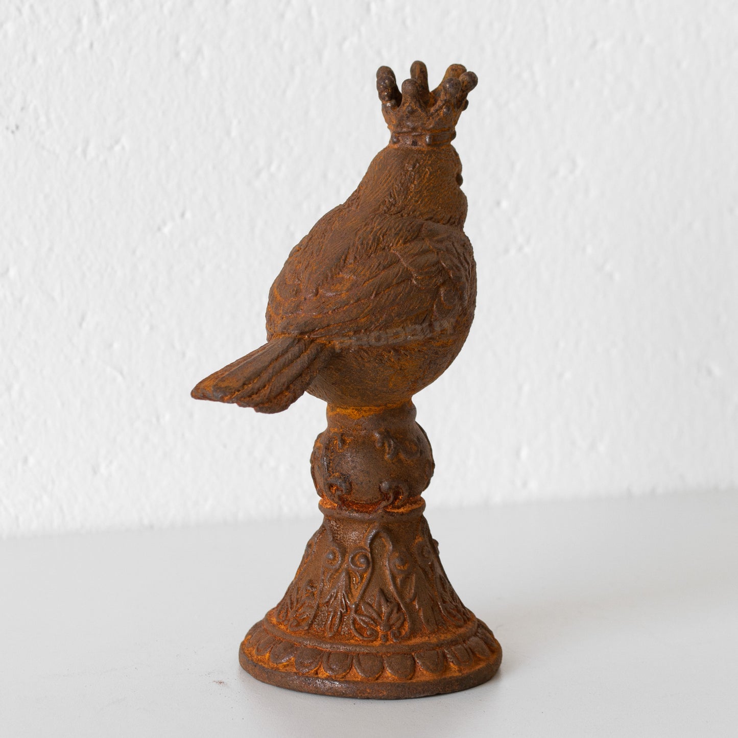 Rusty Bird with Pointy Crown Garden Statue