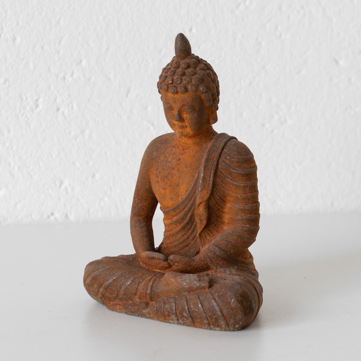 Small Sitting Buddha Rusty Cast Iron Ornament