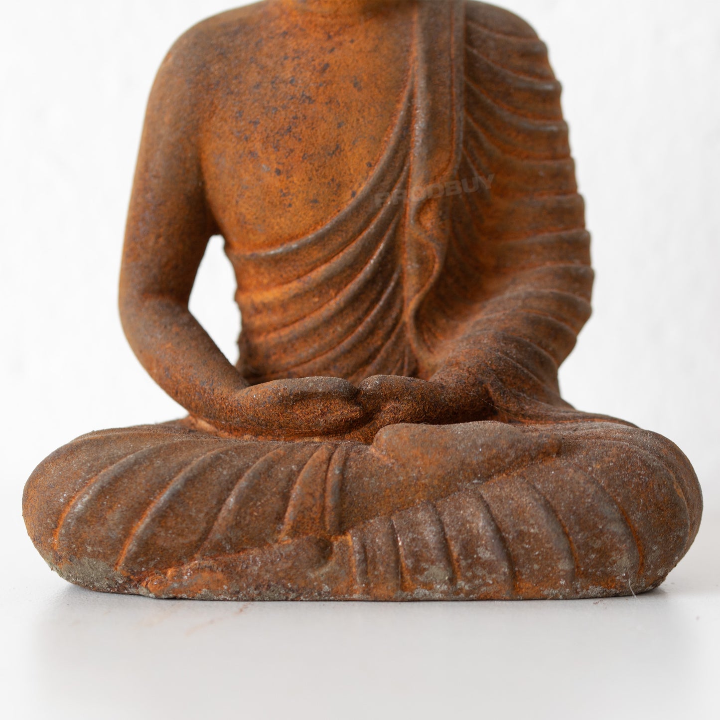 Small Sitting Buddha Rusty Cast Iron Ornament