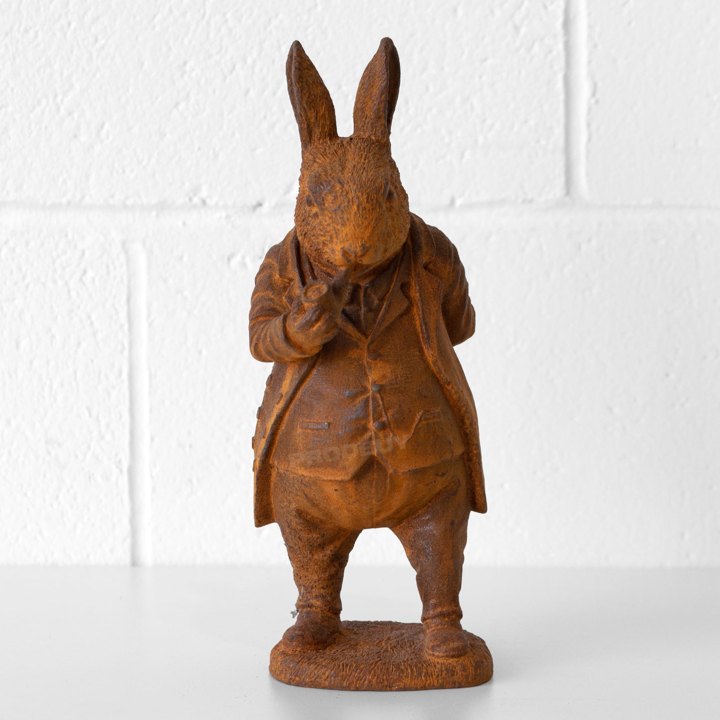 Rusty Cast Iron 'Mr Rabbit' Garden Ornament