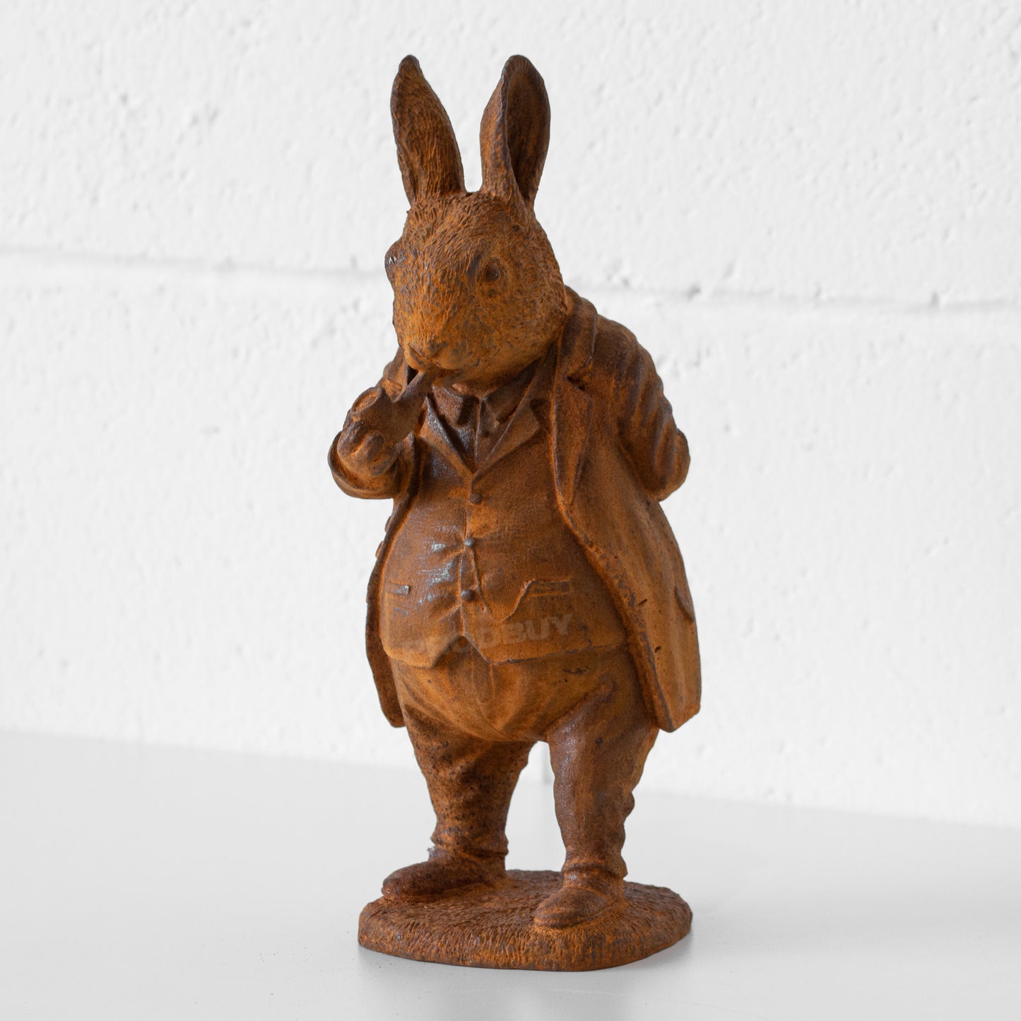 Rusty Cast Iron 'Mr Rabbit' Garden Ornament