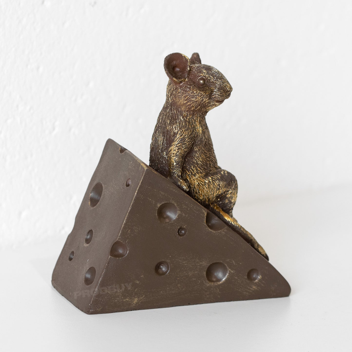 Mouse on Cheese Small Resin Sculpture