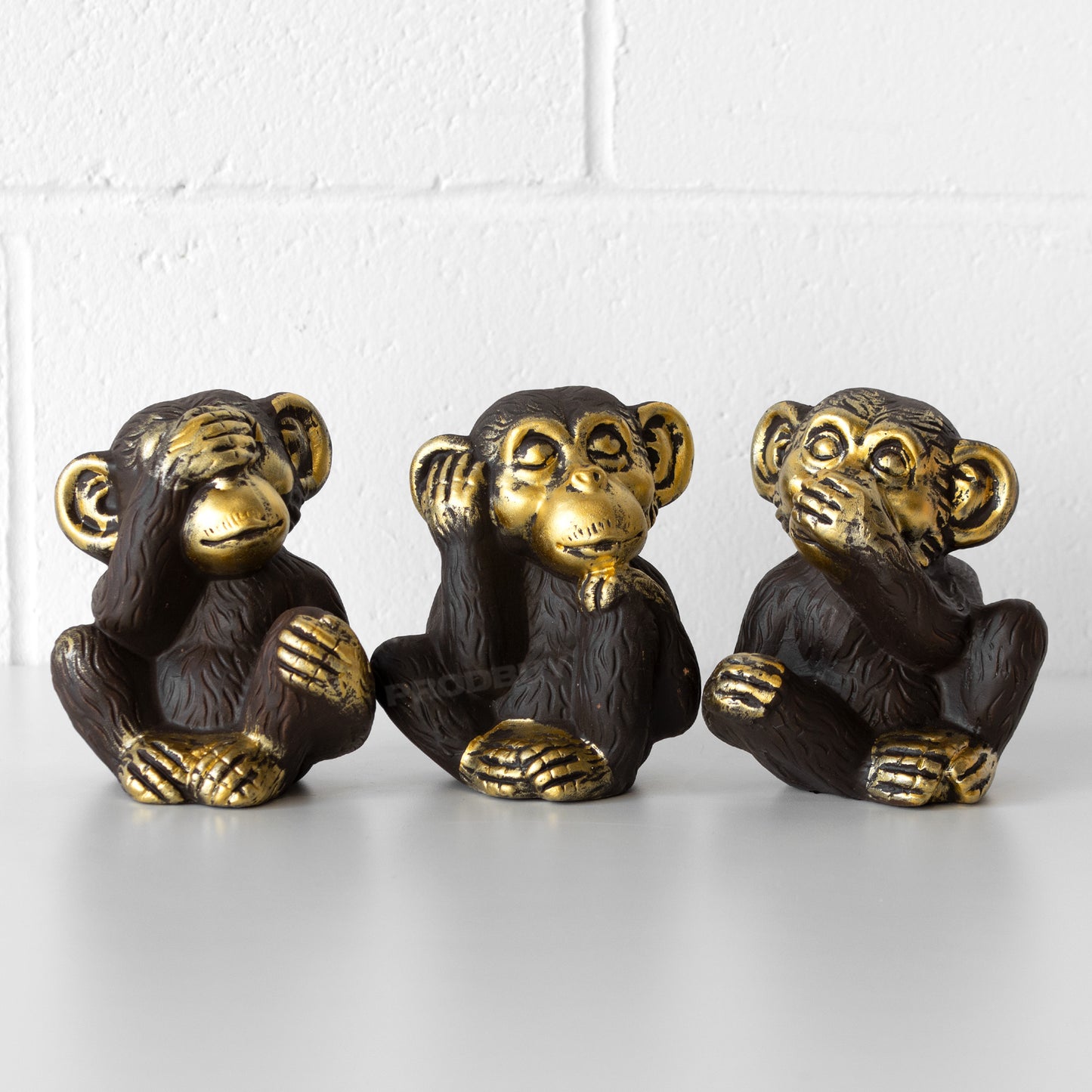 Set of 3 Wise Monkey Ornaments See Hear Speak No Evil