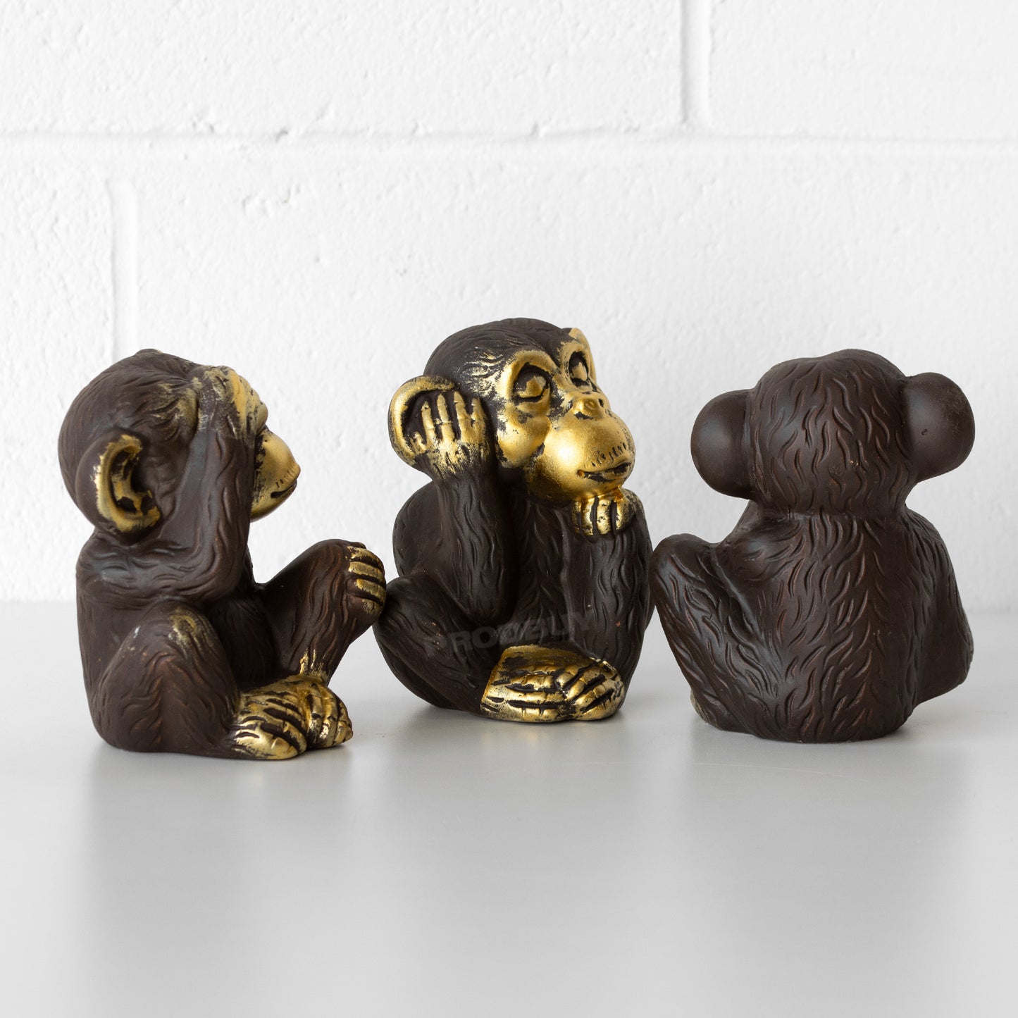 Set of 3 Wise Monkey Ornaments See Hear Speak No Evil