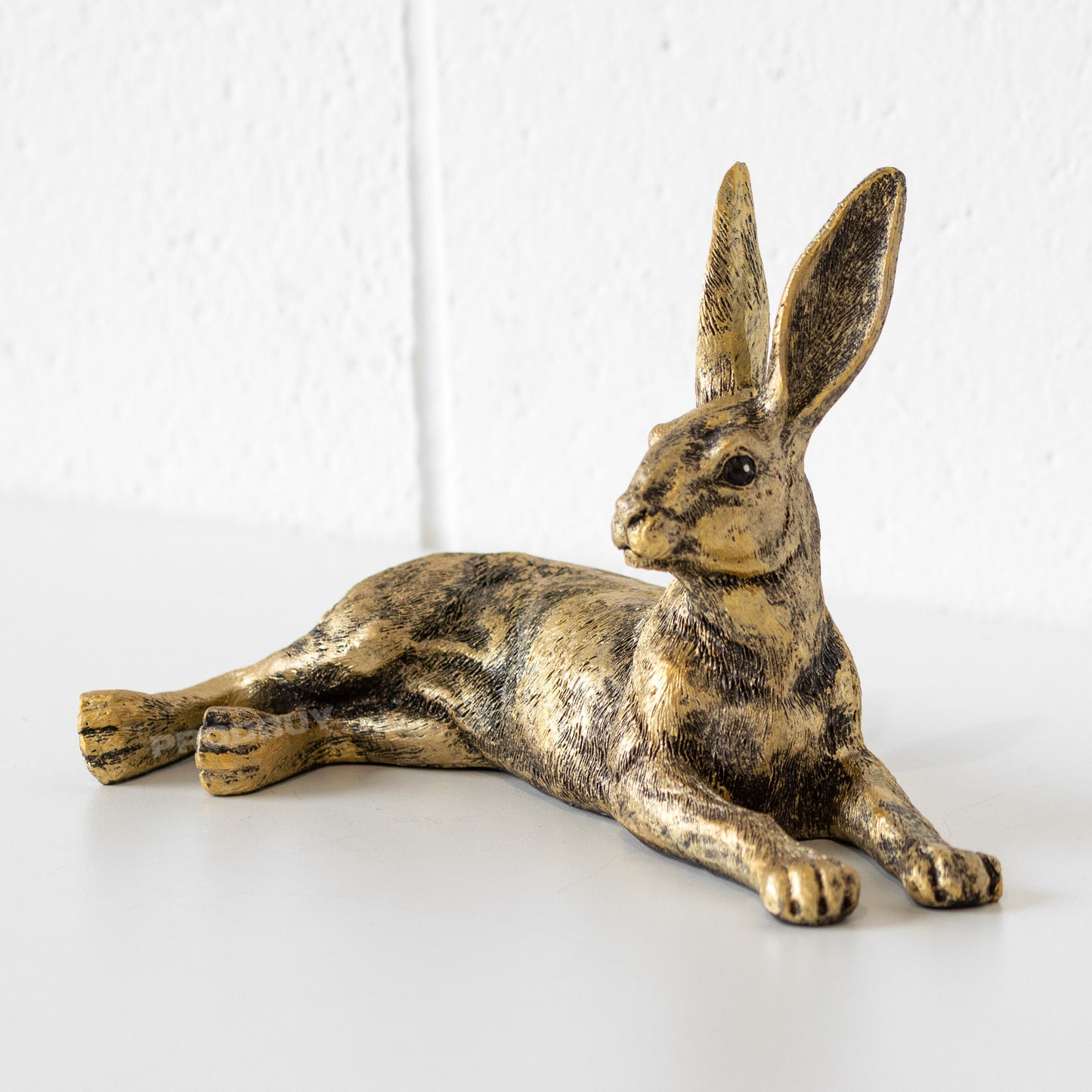 Laying Down Hare 24cm Resin Ornament