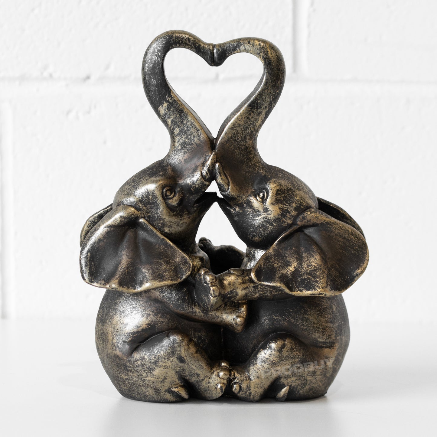 Pair of Elephants Love Heart Ornament
