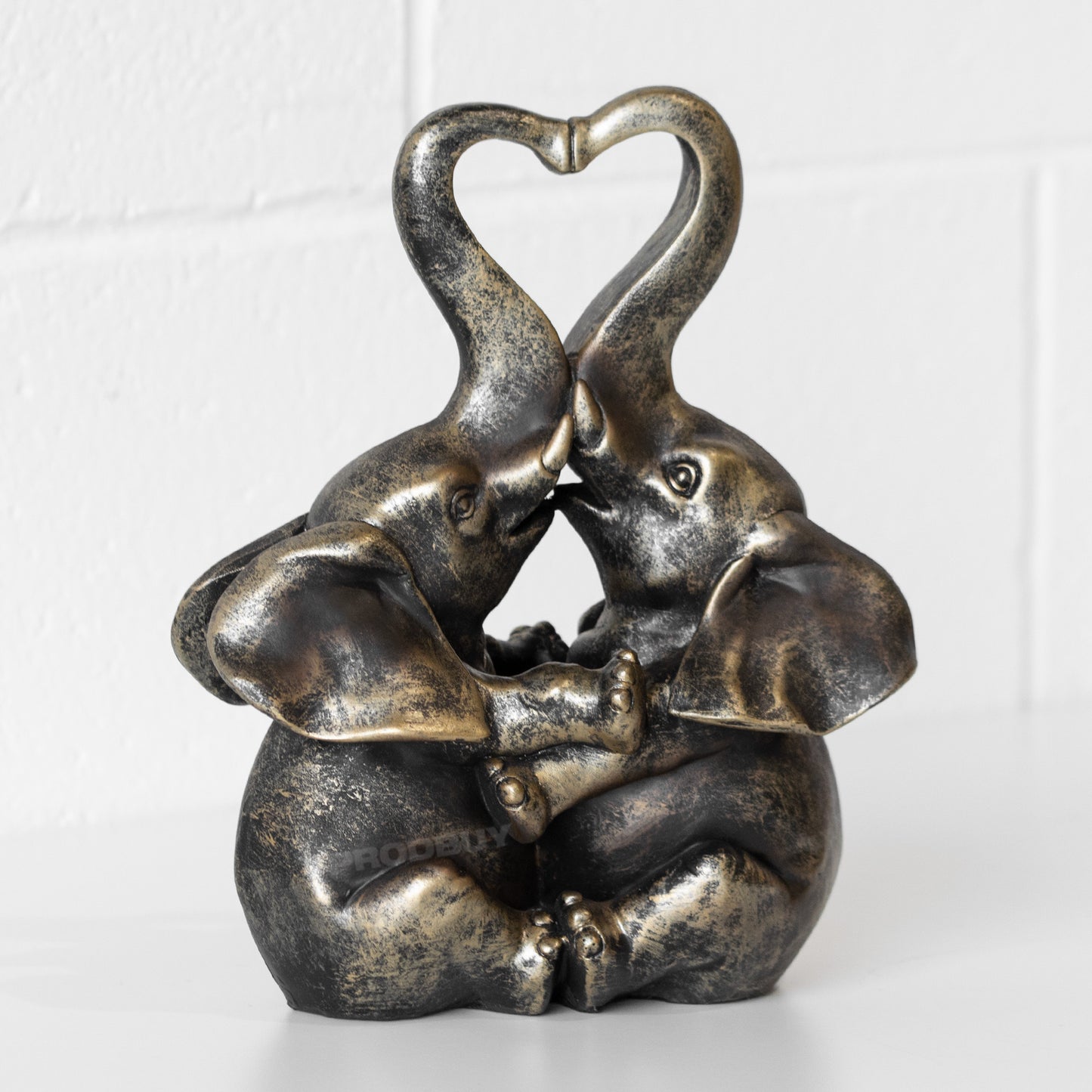 Pair of Elephants Love Heart Ornament