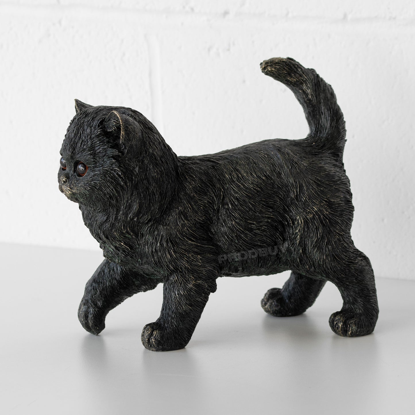 Cute Kitten Sculpture 19cm Resin Cat Ornament
