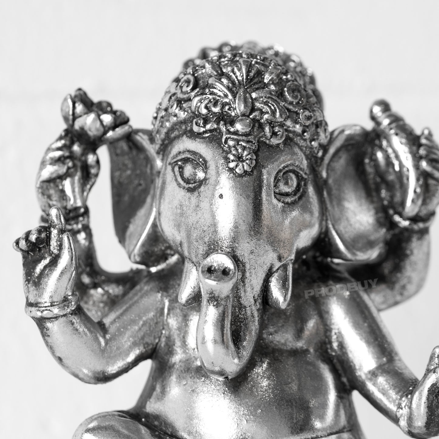 Silver Dancing Ganesh 19cm Resin Ornament