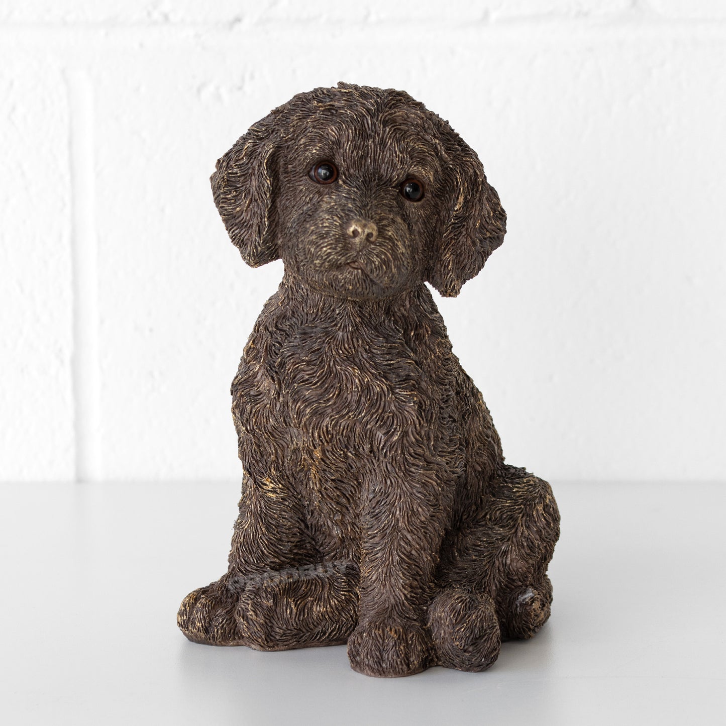 Sitting 'Antique Gold' Resin Cockapoo Ornament