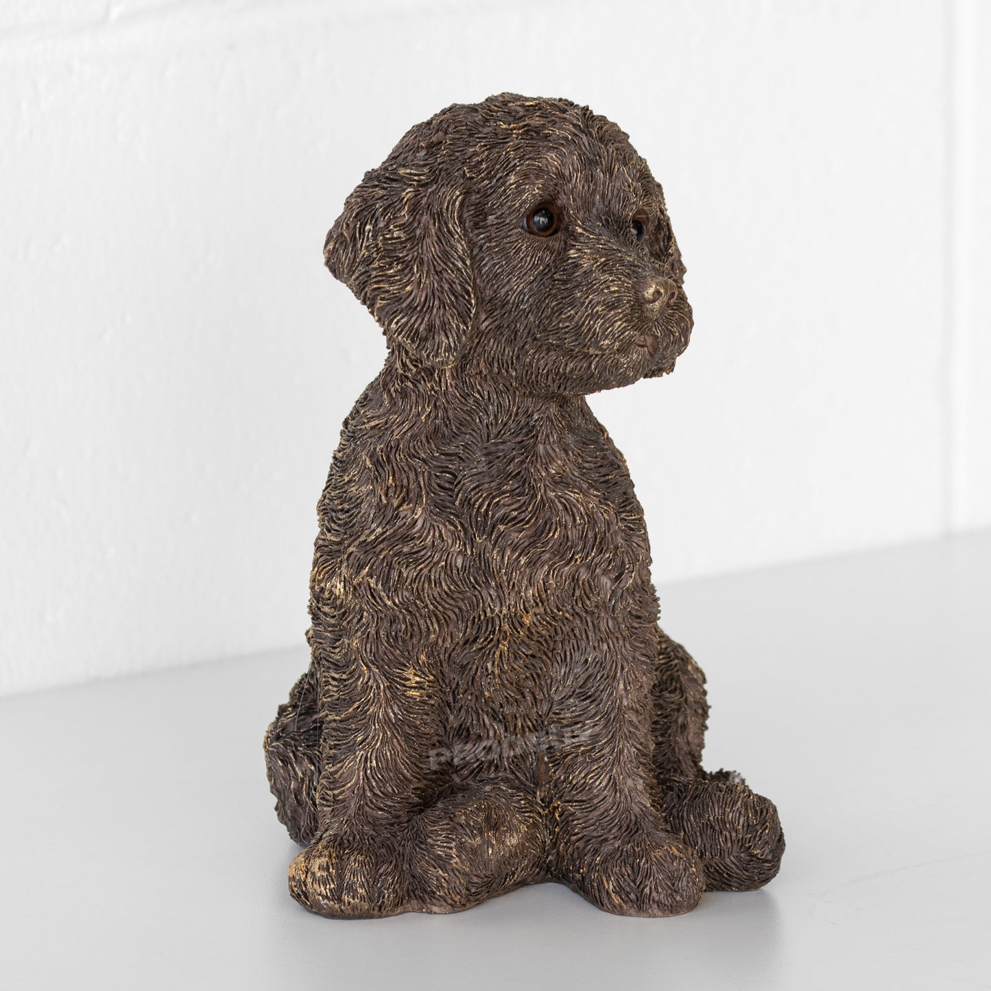 Sitting 'Antique Gold' Resin Cockapoo Ornament