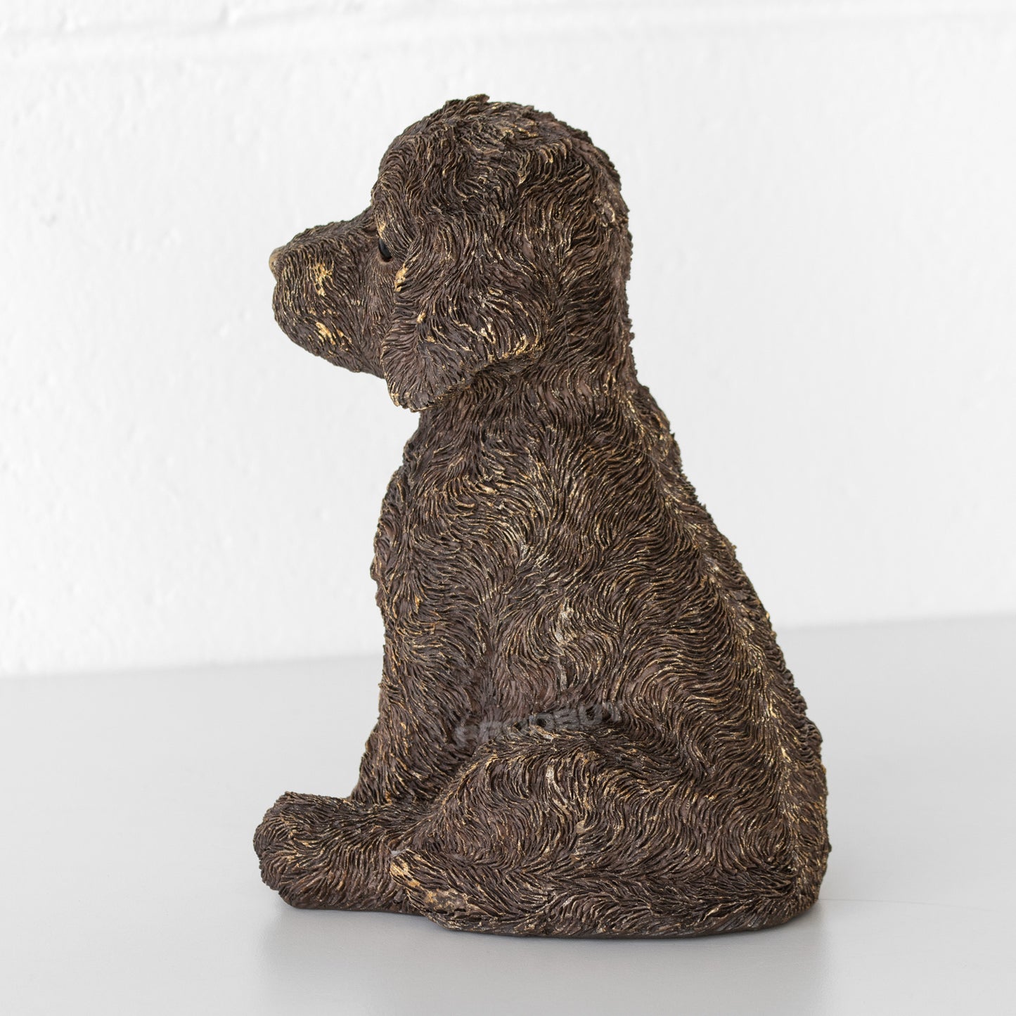 Sitting 'Antique Gold' Resin Cockapoo Ornament