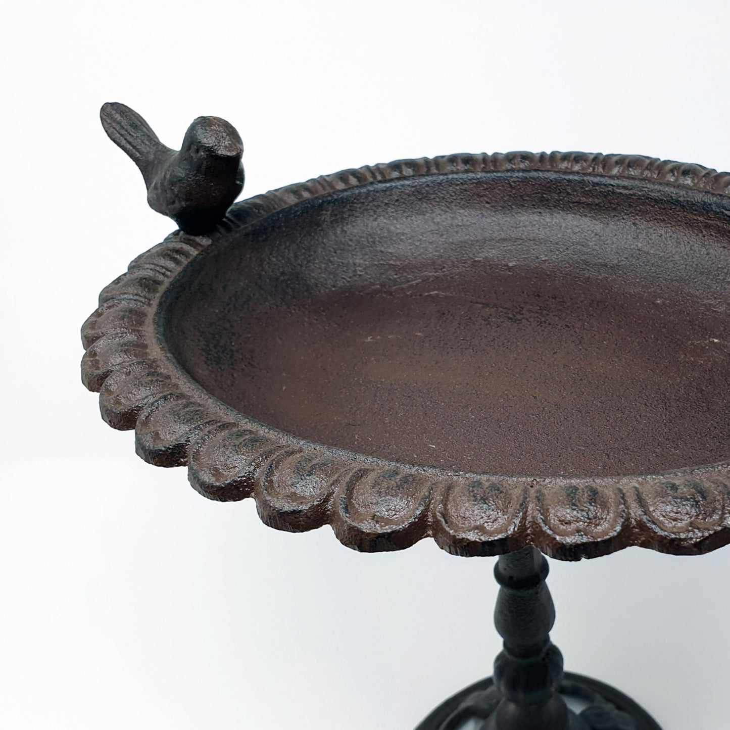 Oval Bird Bath Cast Iron Ornate Small Feeder Stand