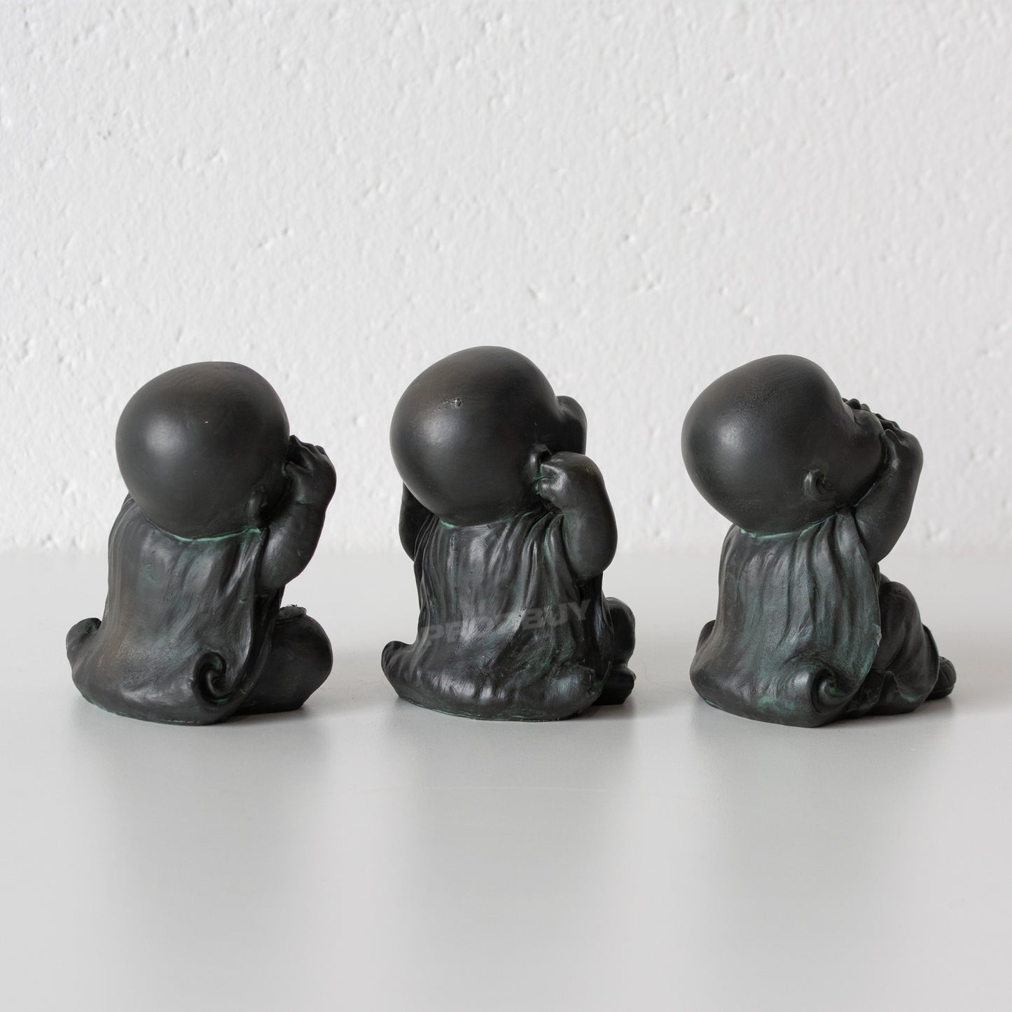 Set of 3 Monks See Hear Speak No Evil Wise Buddha Ornaments