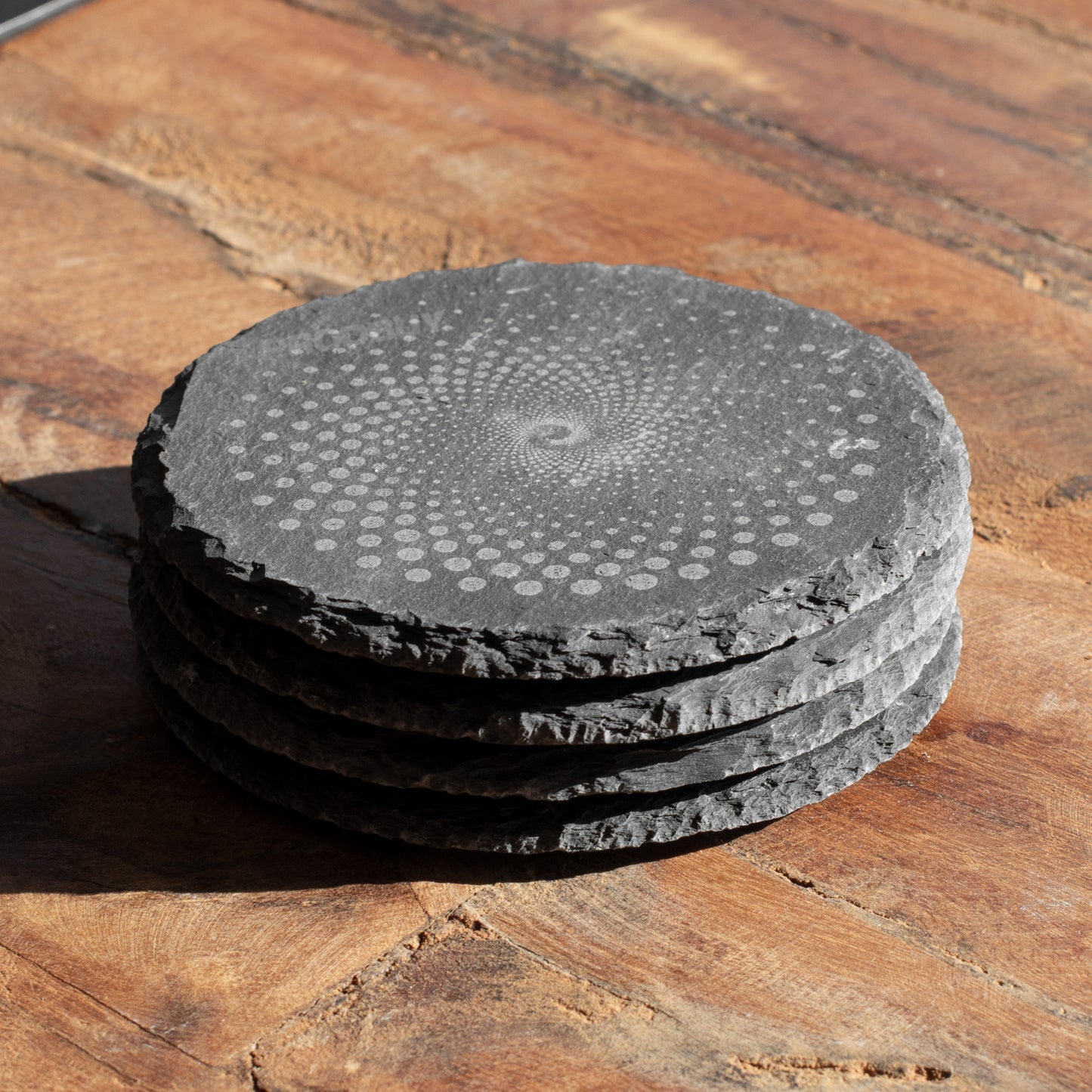 Pack of 4 Round Spiral Slate Coasters