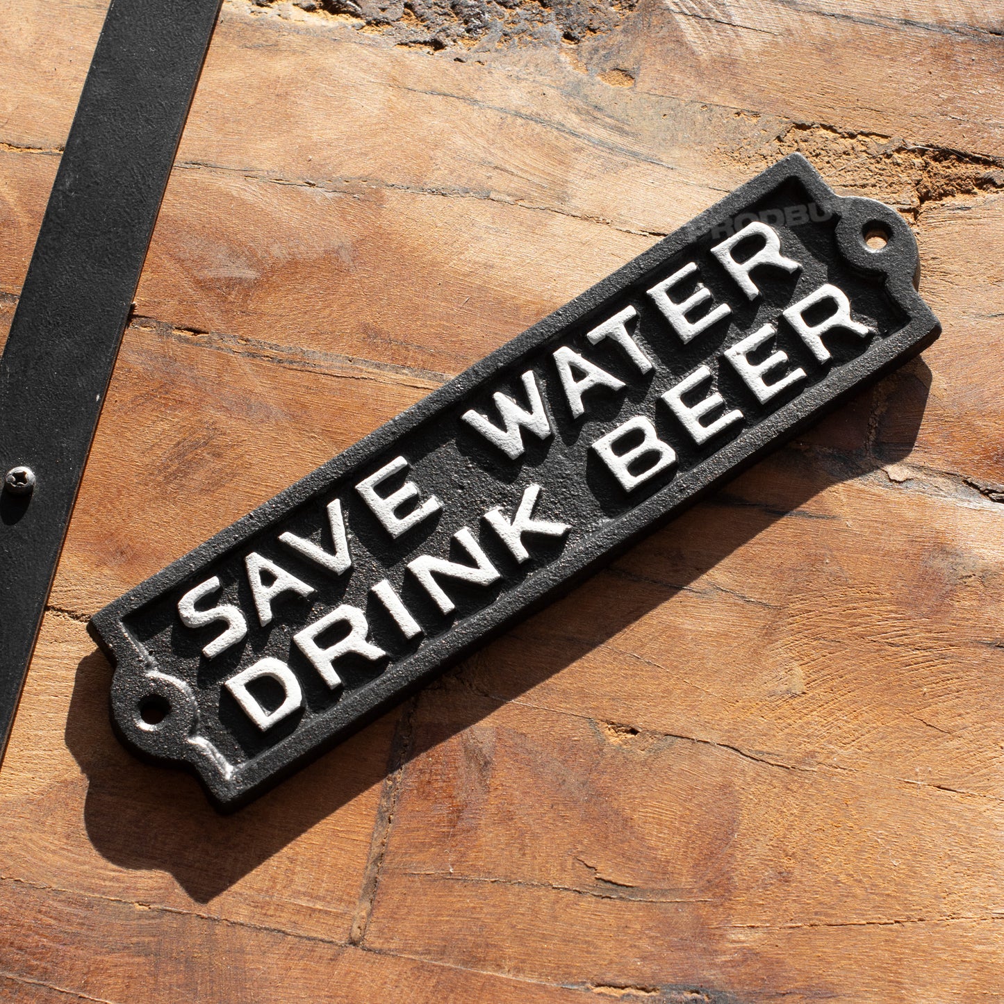 Cast Iron 'Save Water Drink Beer' Garden Wall Sign