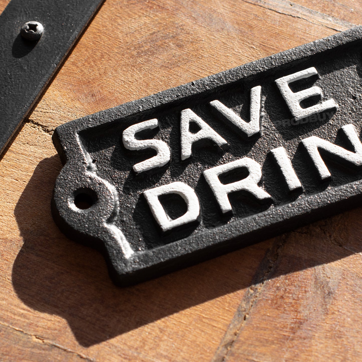 Cast Iron 'Save Water Drink Beer' Garden Wall Sign