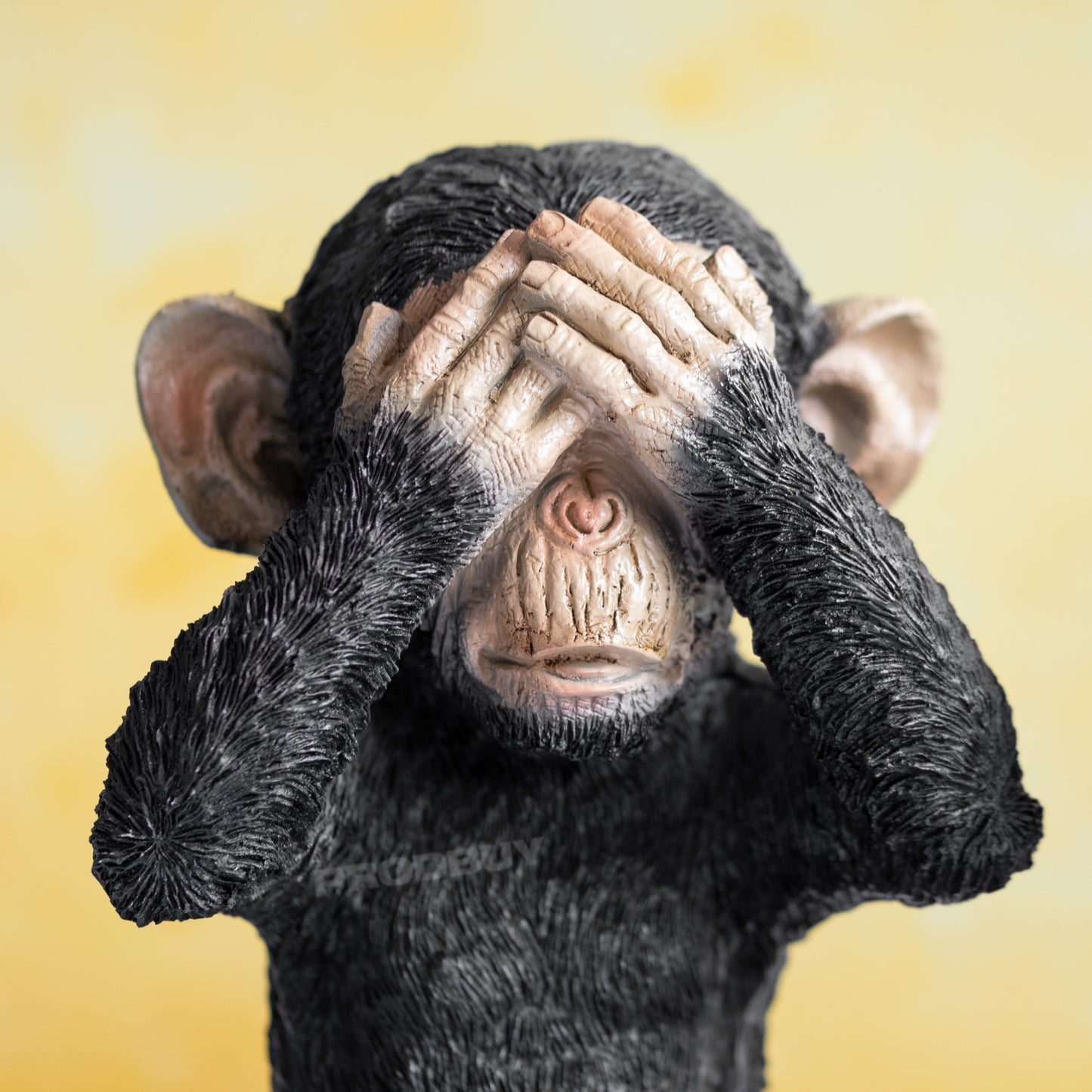 Set of 3 Black Resin Wise Monkey Ornaments