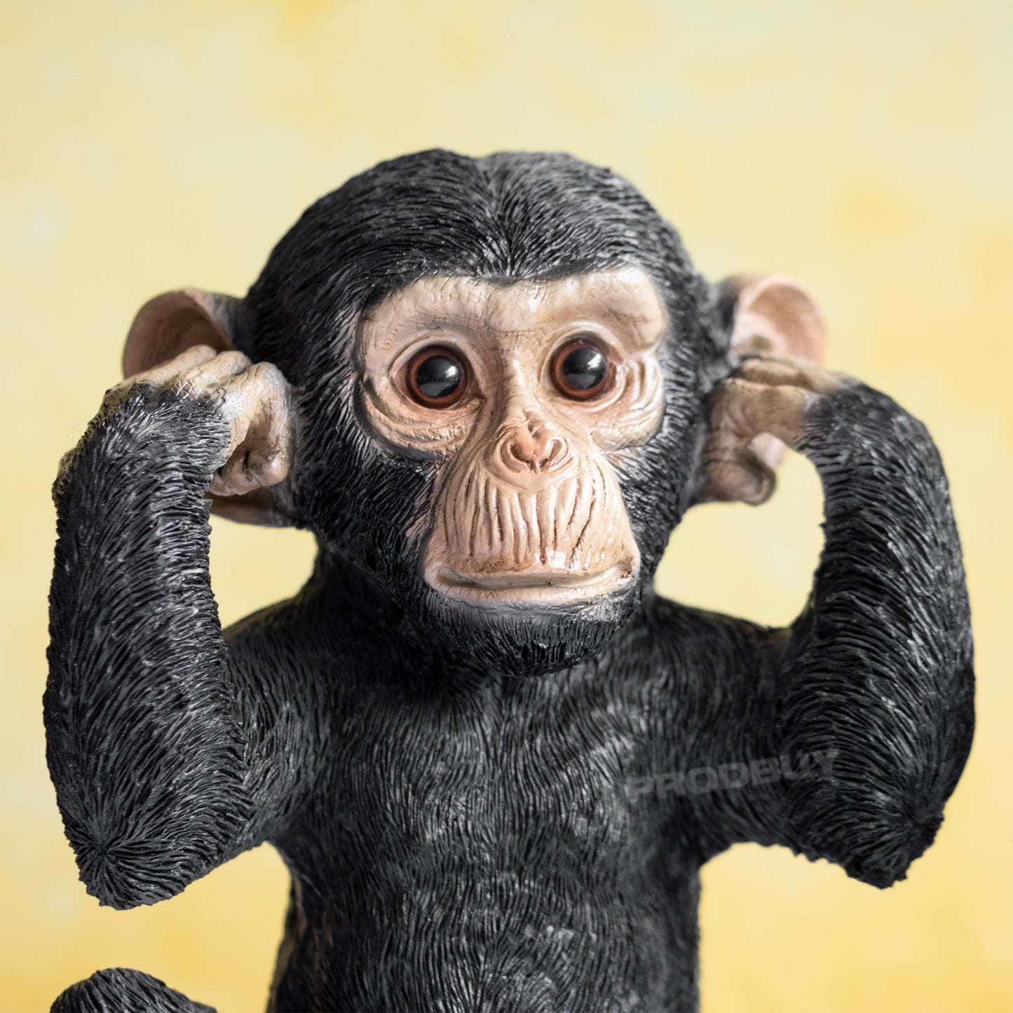 Set of 3 Black Resin Wise Monkey Ornaments