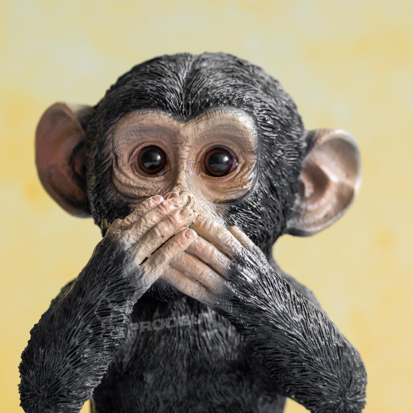 Set of 3 Black Resin Wise Monkey Ornaments