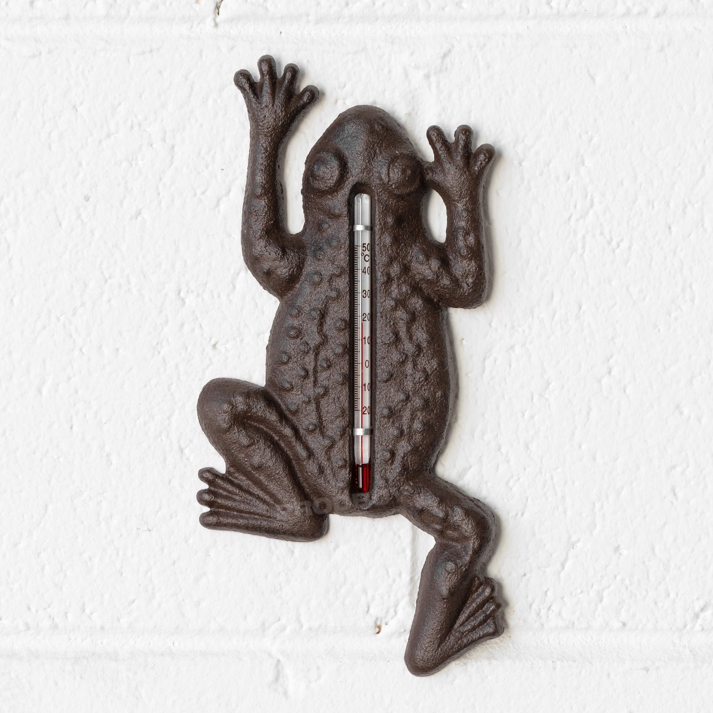 Cast Iron Frog Garden Wall Thermometer