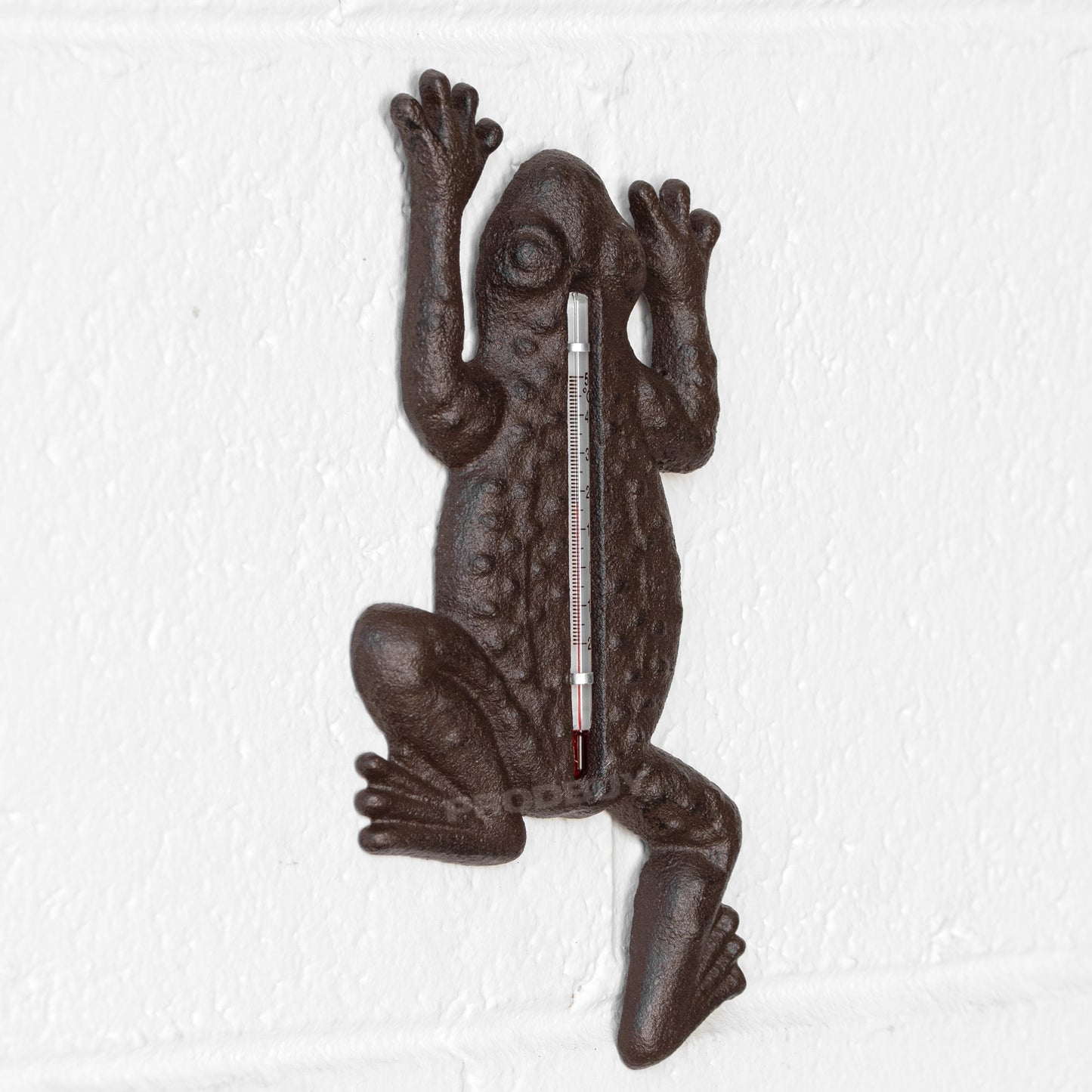 Cast Iron Frog Garden Wall Thermometer