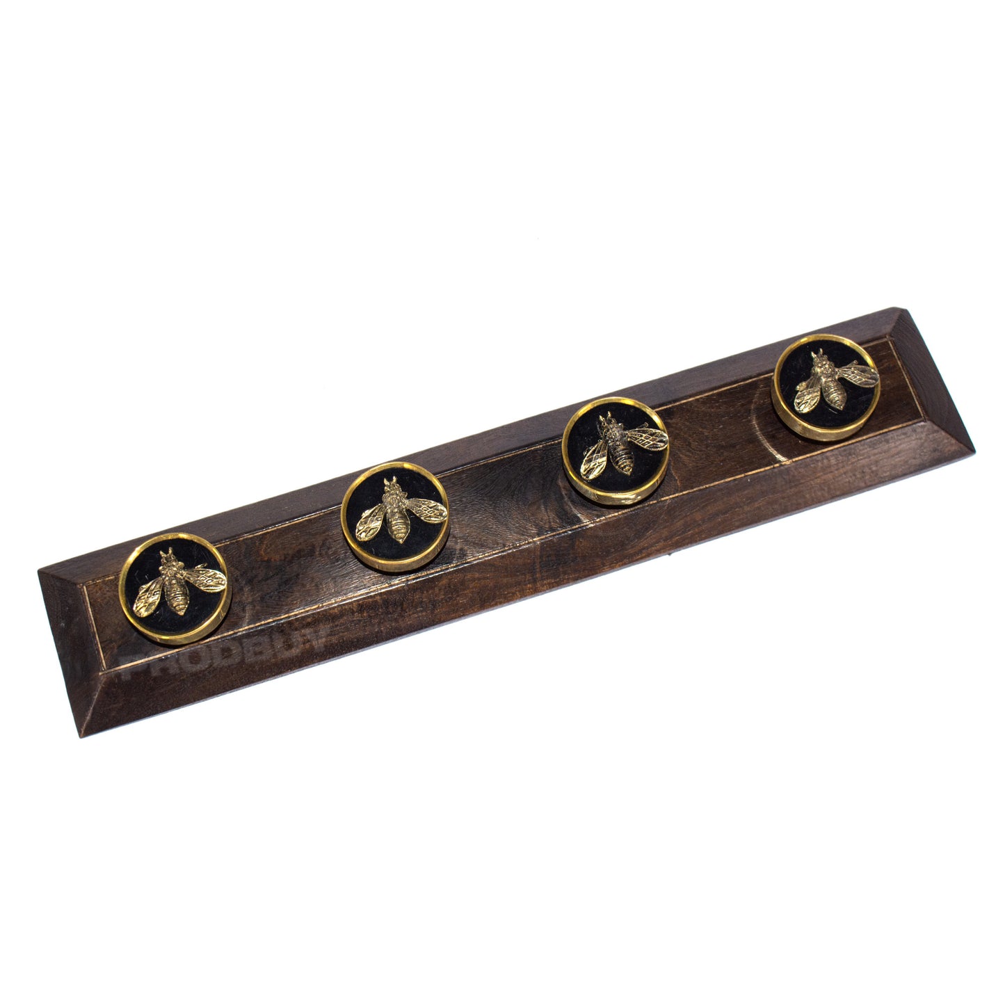 Gold Bees Solid Wood 4 Wall Coat Hooks Hanger