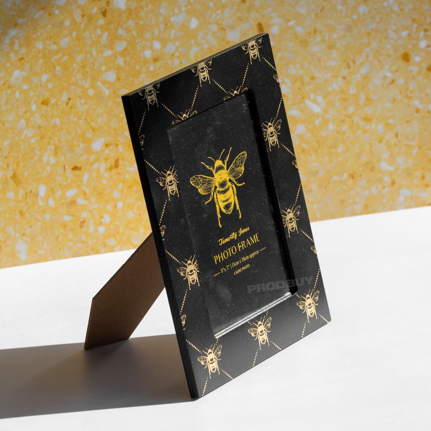 Black & Gold Bees 5x7" Photo Frame Free Standing Picture Holder