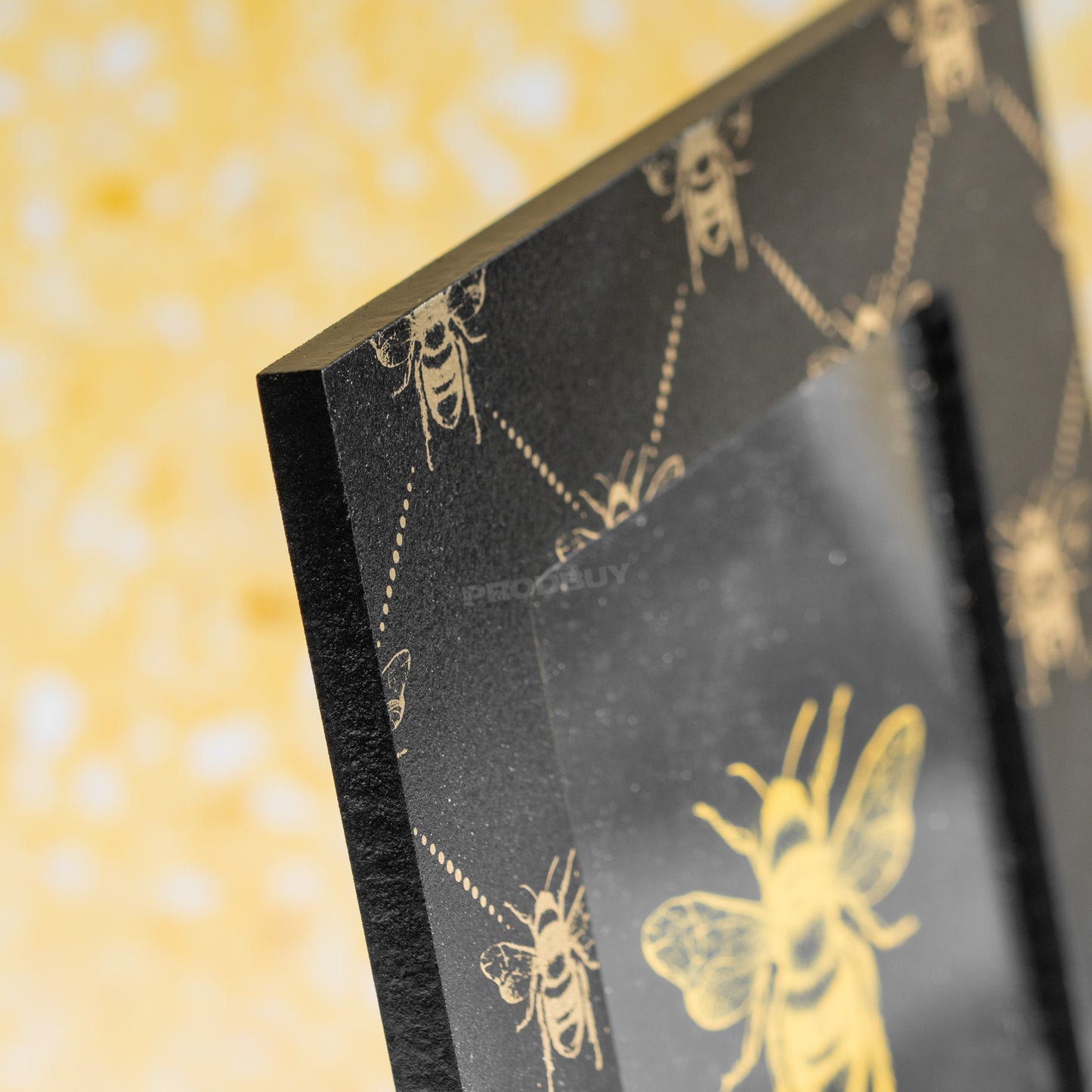 Black & Gold Bees 5x7" Photo Frame Free Standing Picture Holder