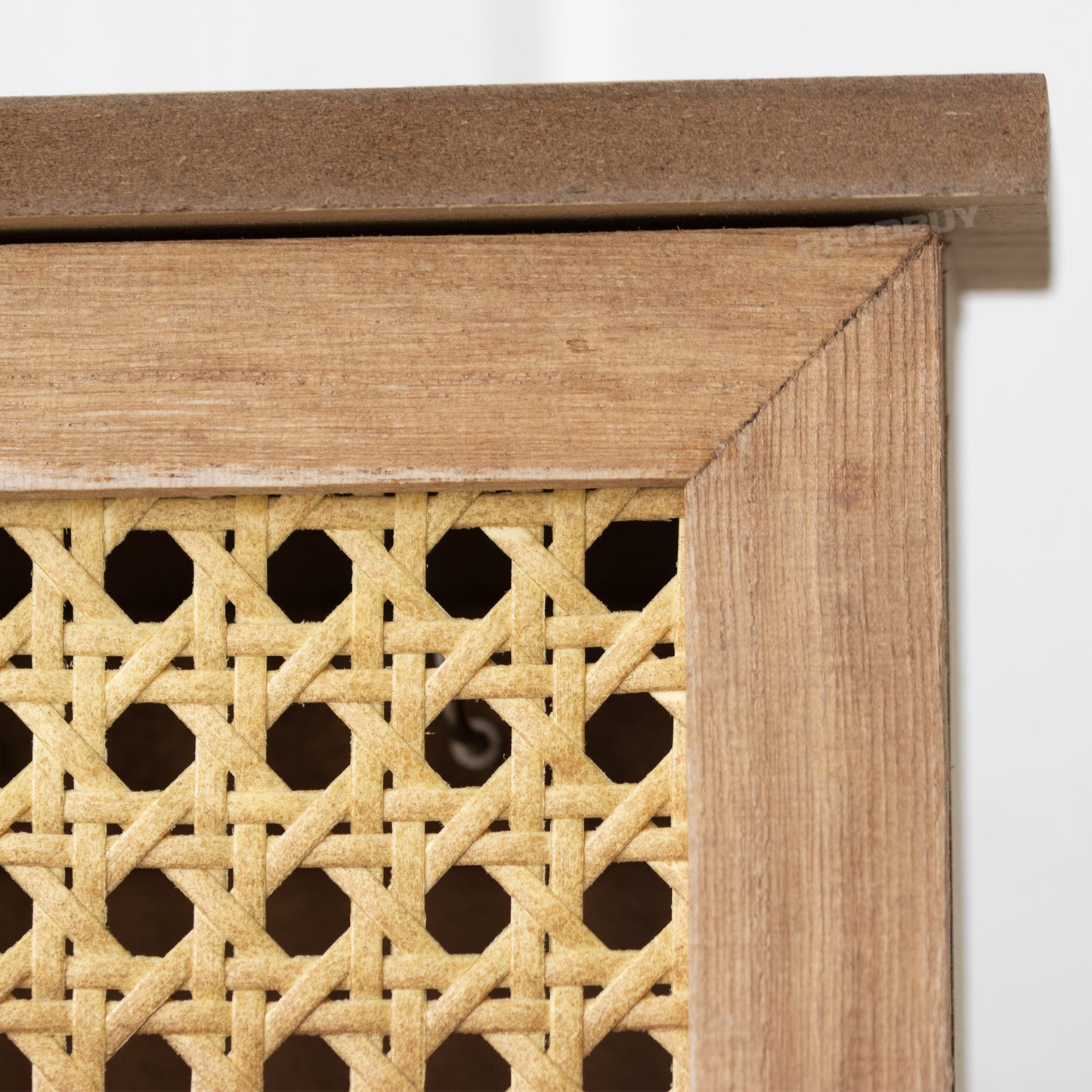 Key Storage Box Wooden Rattan Wall Mounted
