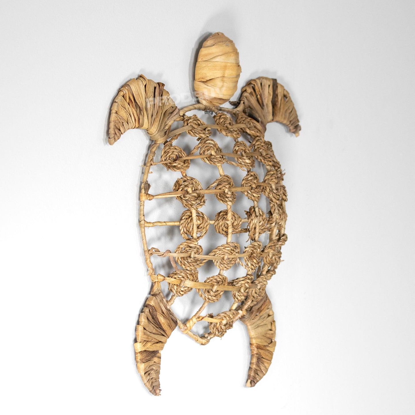 Sea Turtle Rattan & Seagrass Wall Sculpture Art Coastal Decor