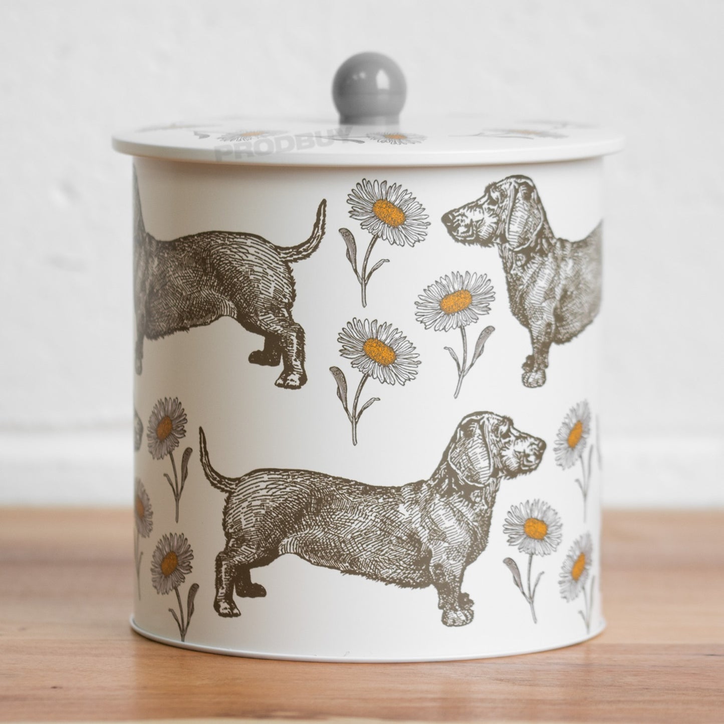 Thornhill & Peel Daisy Dogs Biscuit Barrel Tin