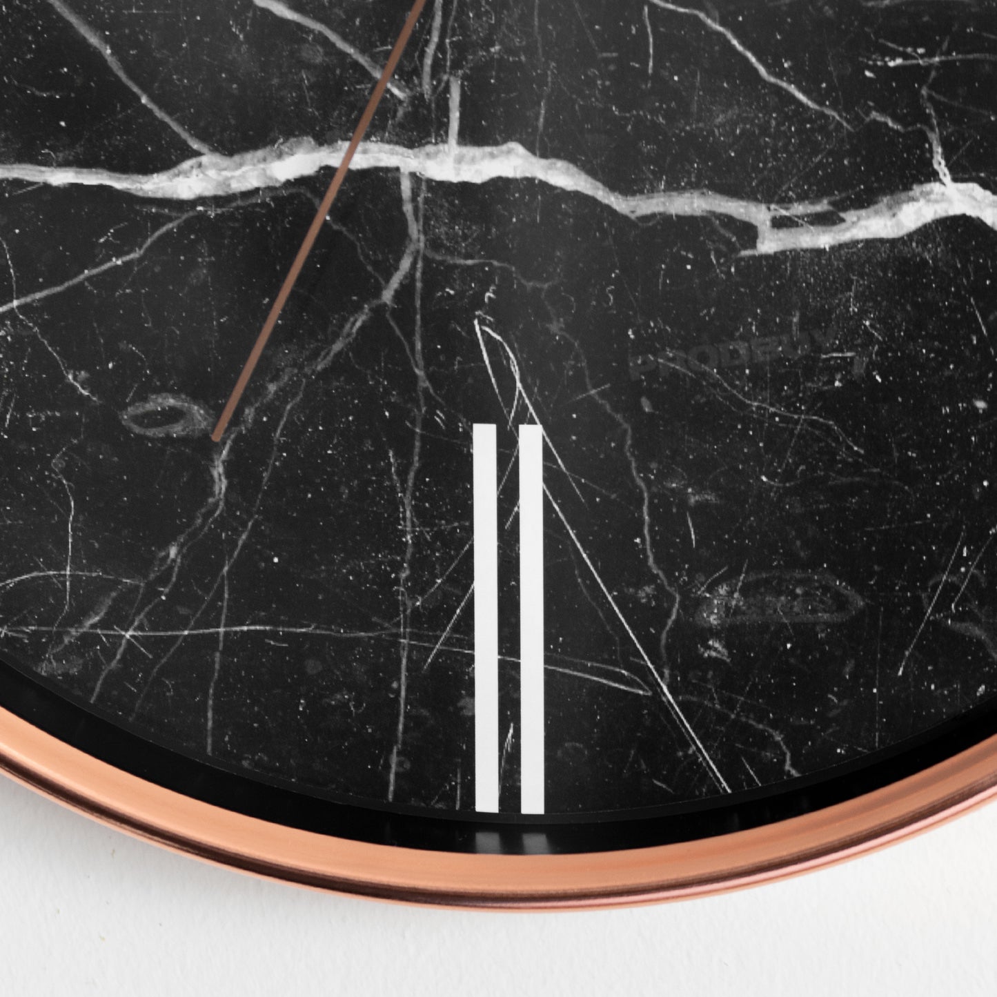 37cm Large Round Marble Face Copper Plastic Surround Wall Clock