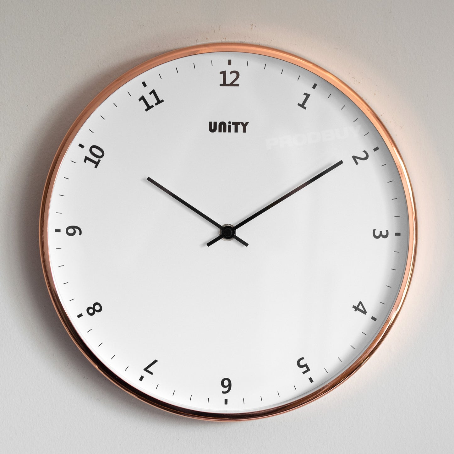 30cm Silent Sweep Rose Gold Round Wall Clock