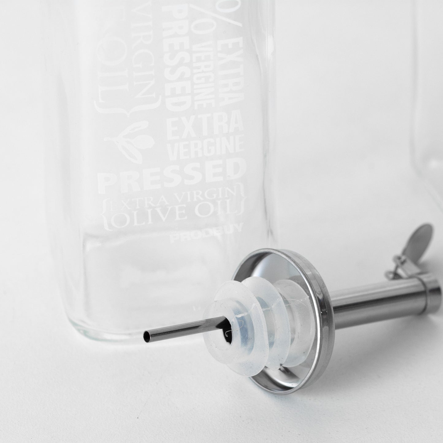 Set of 2 Glass 'Olive Oil' Drizzler Bottles