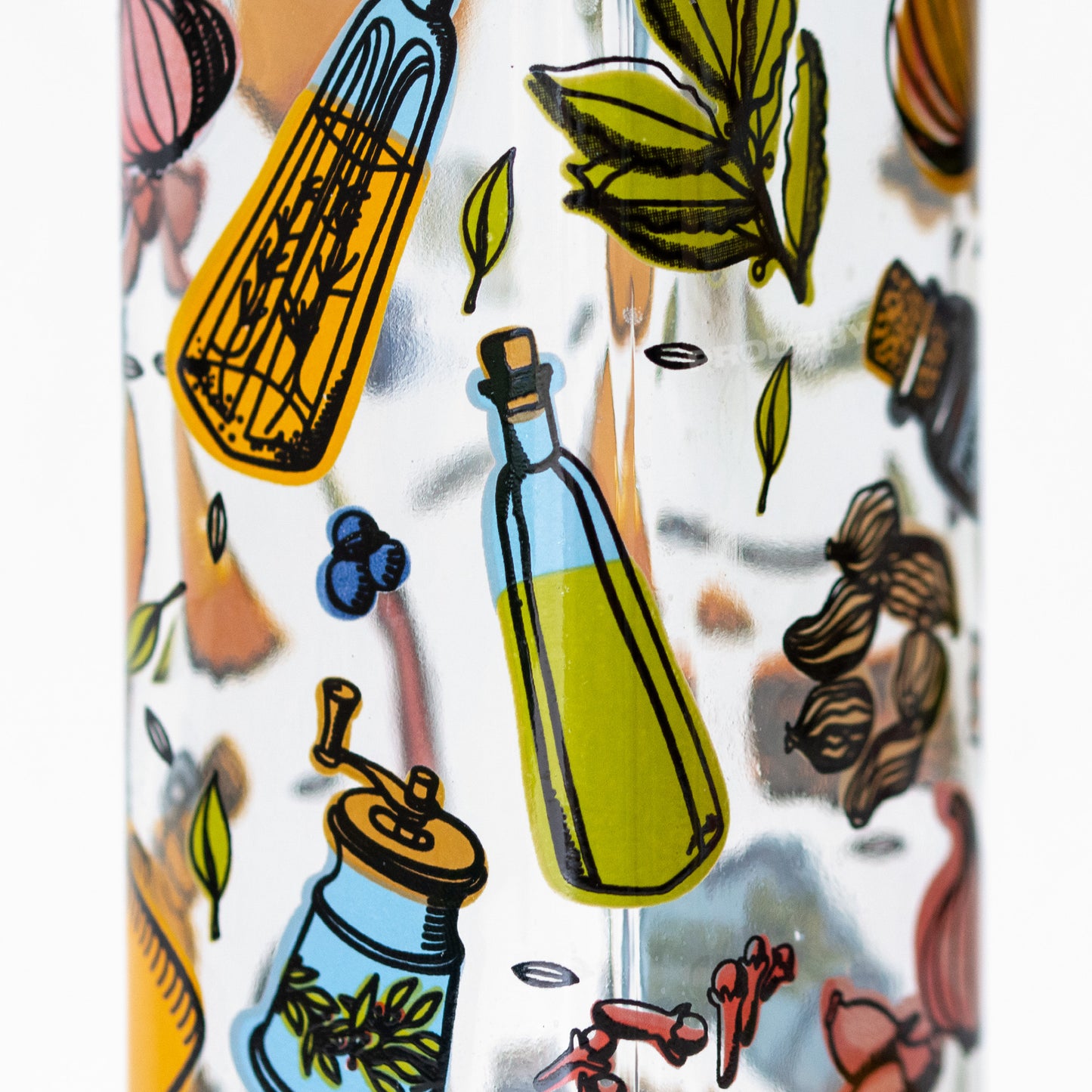 Set of 2 Herbs & Spices Glass Oil Drizzler Bottles