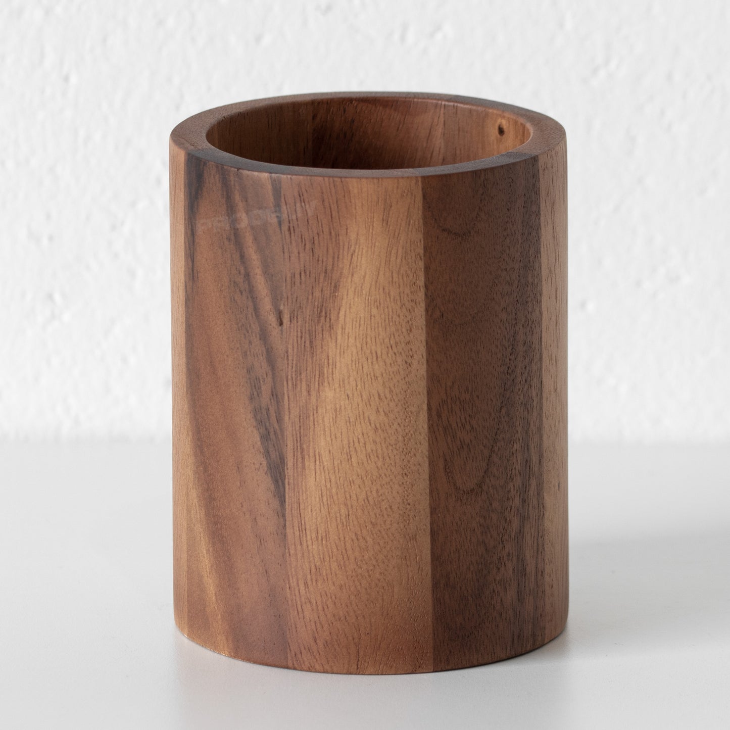 Round Acacia Wood Utensil Holder Cutlery Caddy