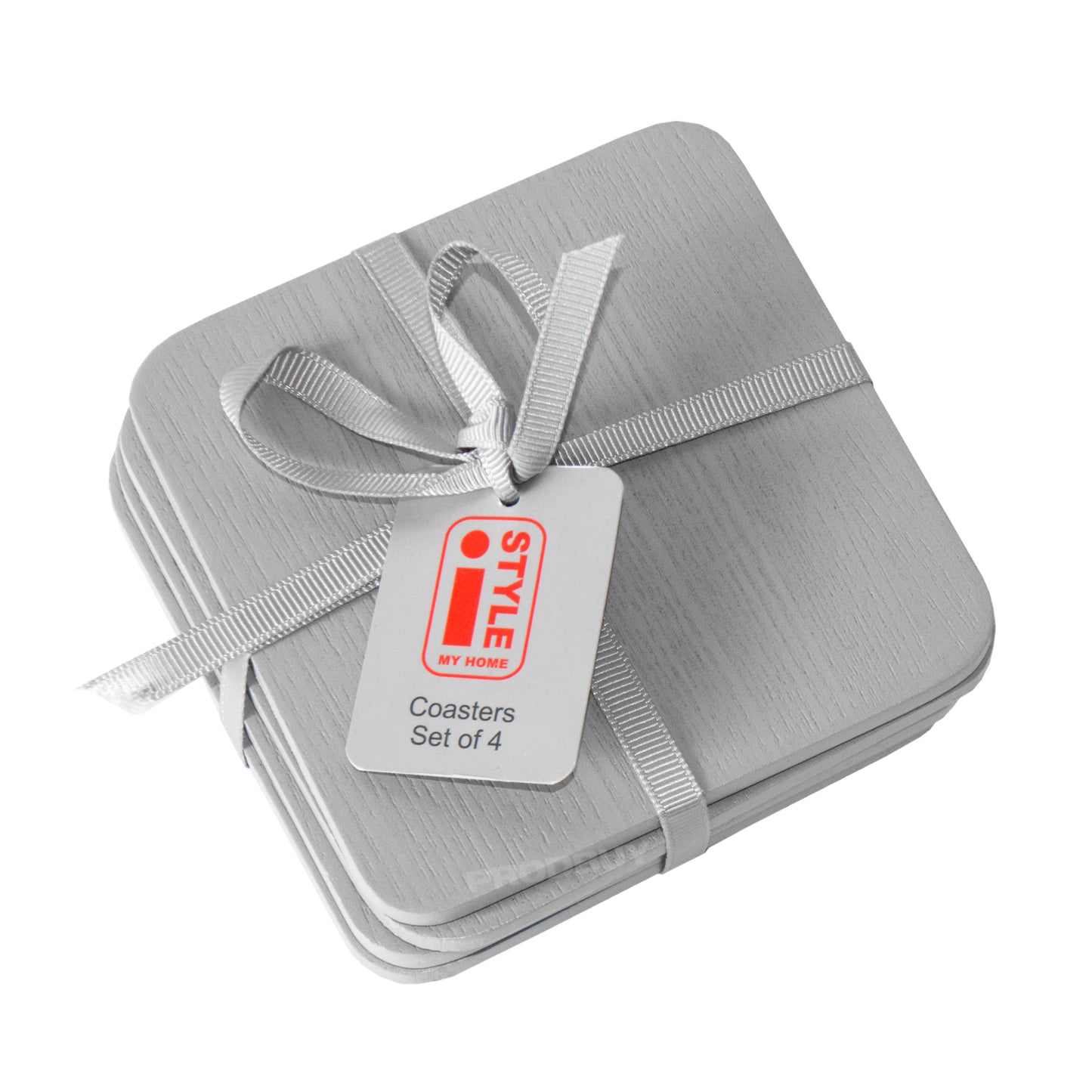Set of 4 Grey Wooden Placemats & Coasters